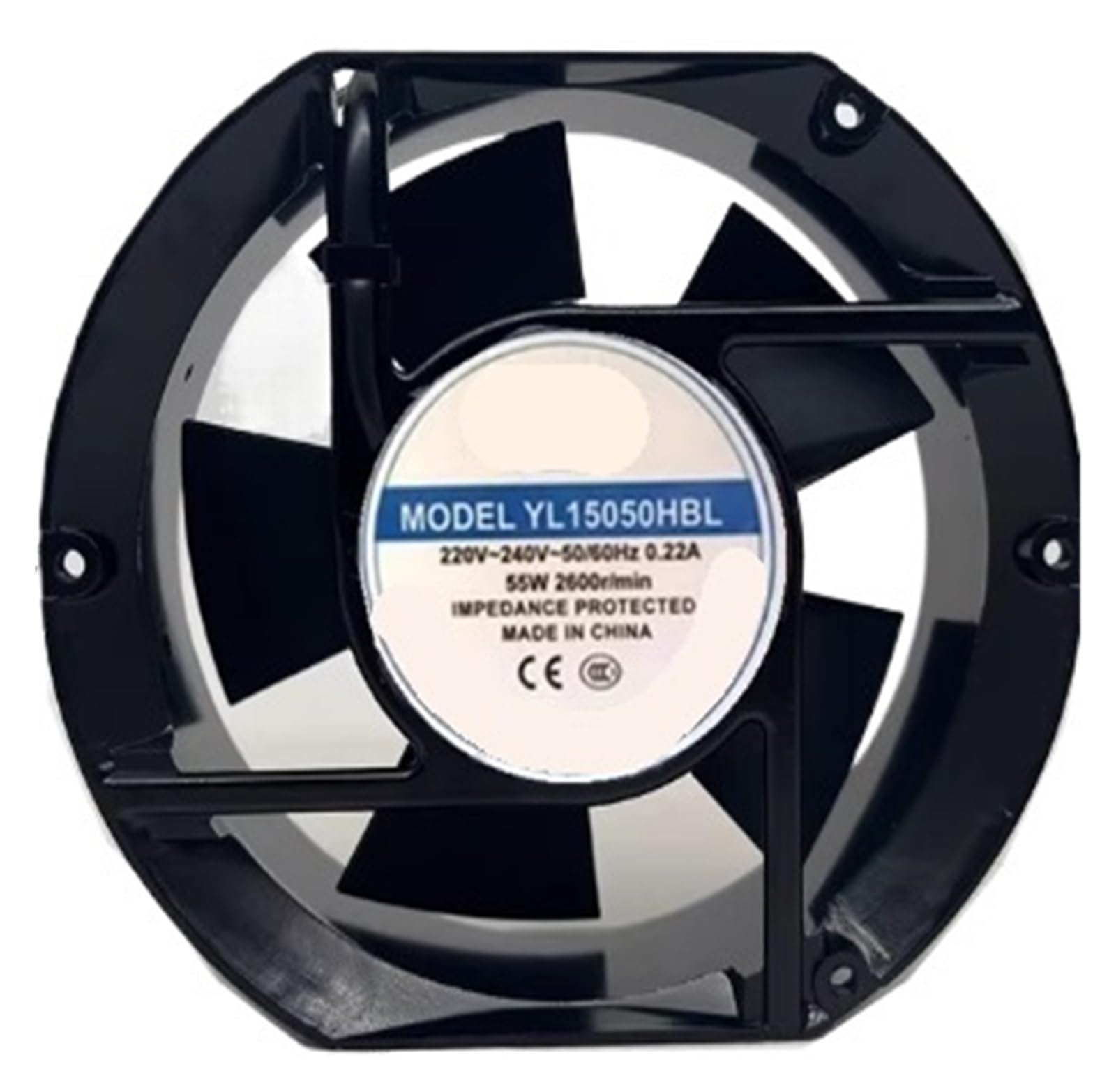 FSBNMNXPQ YL15050HBL AC 220V-240V 0.22A 55W 2600RPM 50/60HZ 2 Wires 17251 172 * 150 * 51mm Cooling Fan