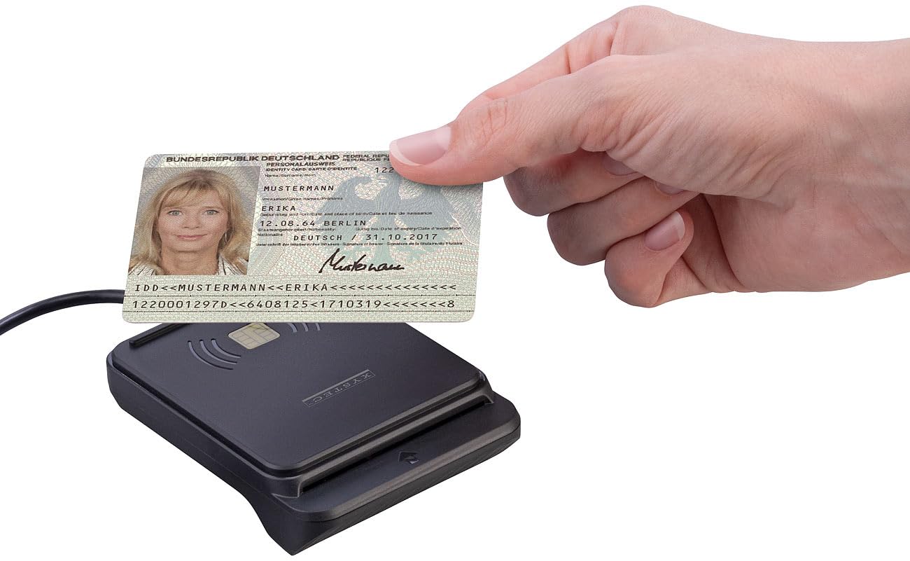 Xystec NFC Kartenleser: 4er-Set USB-RFID-/NFC-/Chipkarten-/Smartcard-Reader, für eID-Nachweis (EMV-Kartenleser, Smart)