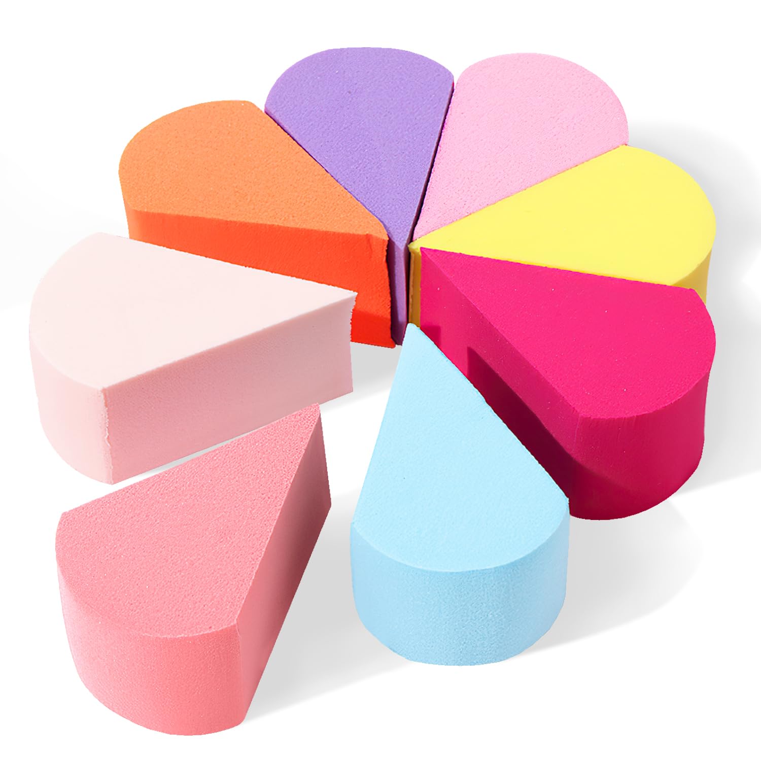 8 esponjas de licuadora de belleza, esponja de maquillaje, esponja triangular para polvo, mini esponjas de mezcla, esponja de cuña cosmética para líquido, base, polvo, crema y polvo