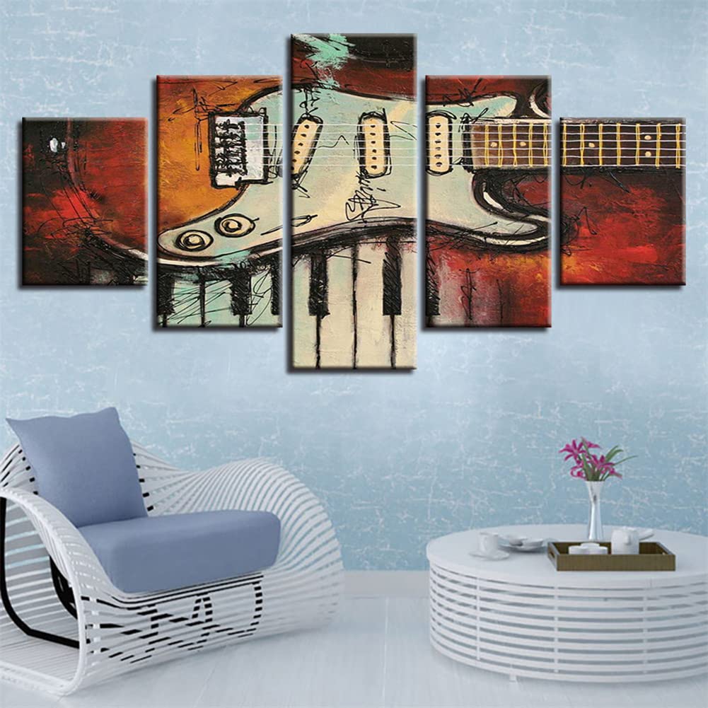 Kits de Broderie 5D Diamant Peinture instrument de musique en 5 pièces grand format pour adultes