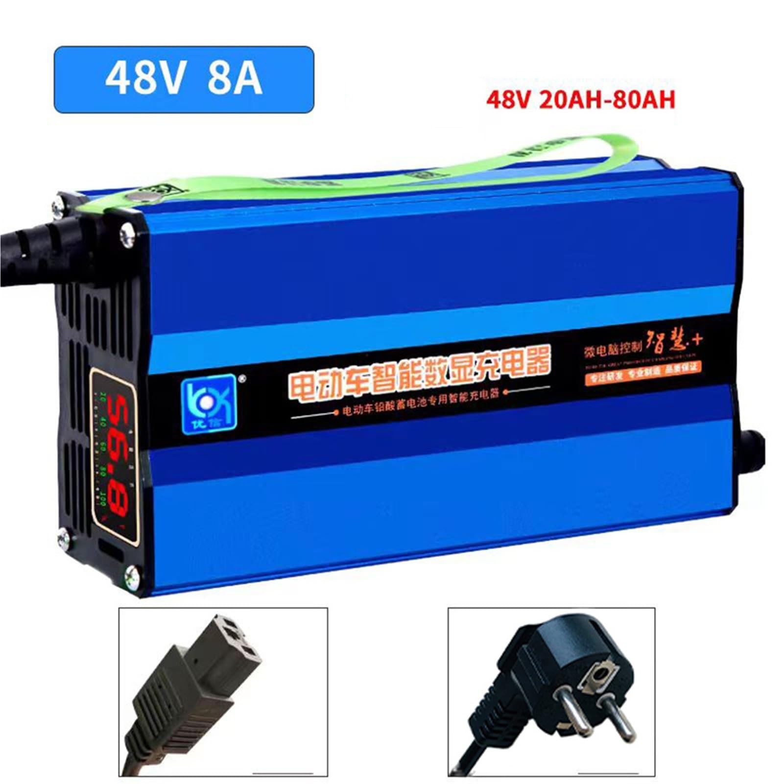 sujeniir Lead-Acid Battery Charger 12V 24V 36V 48V 60V 72V 5A 8A 10A 12A for Supermarket Automatic Floor Washing Machine for Forklifts(72V Lead-Acid,5A)