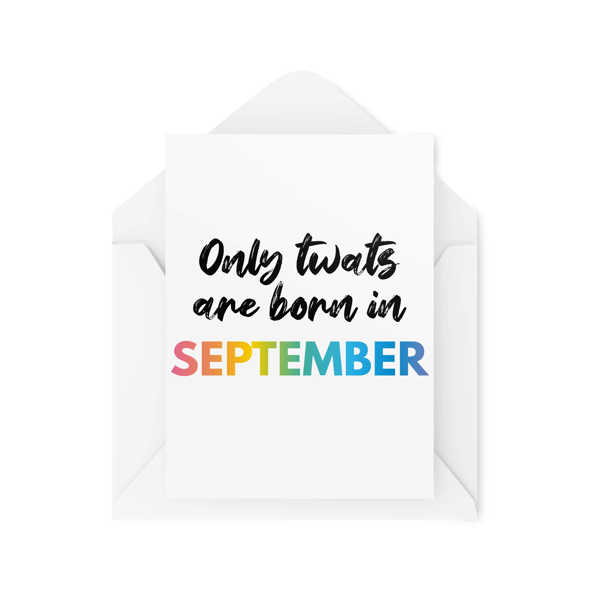Tongue in Peach Funny Birthday Cards | Banter Greeting Card | Only T W ATS are Born in September | Witty Humour Laughter Comedy Joke Fun Handmade Card | CBH176, White, A5, TIP_Card_CBH176
