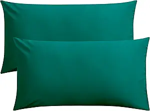 FLXXIE 2 Pack Microfiber King Pillow Cases, 1800 Super Soft Pillowcases with Envelope Closure, Wrinkle, Fade and Stain Resistant Pillow Covers, 20x36, Dark Green