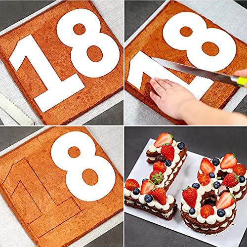 0-8 12 Inch Numeral Cake Molds Acrylic Stencils Diy Baking Cake Maker Templates Decorative Fillings Cake Baking Tools For Diy Baking Wedding Birthday Anniversary #TOP1