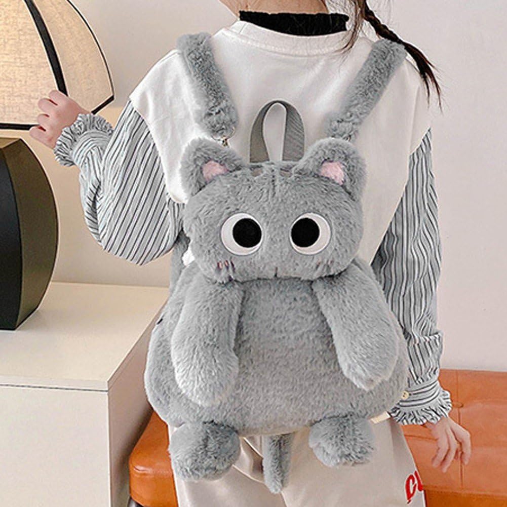 Sac Bandoulière En Forme De Chat – Tissu Peluche, Réglable, 19x14 Cm – Porte Téléphone, Porte-monnaie Mignon