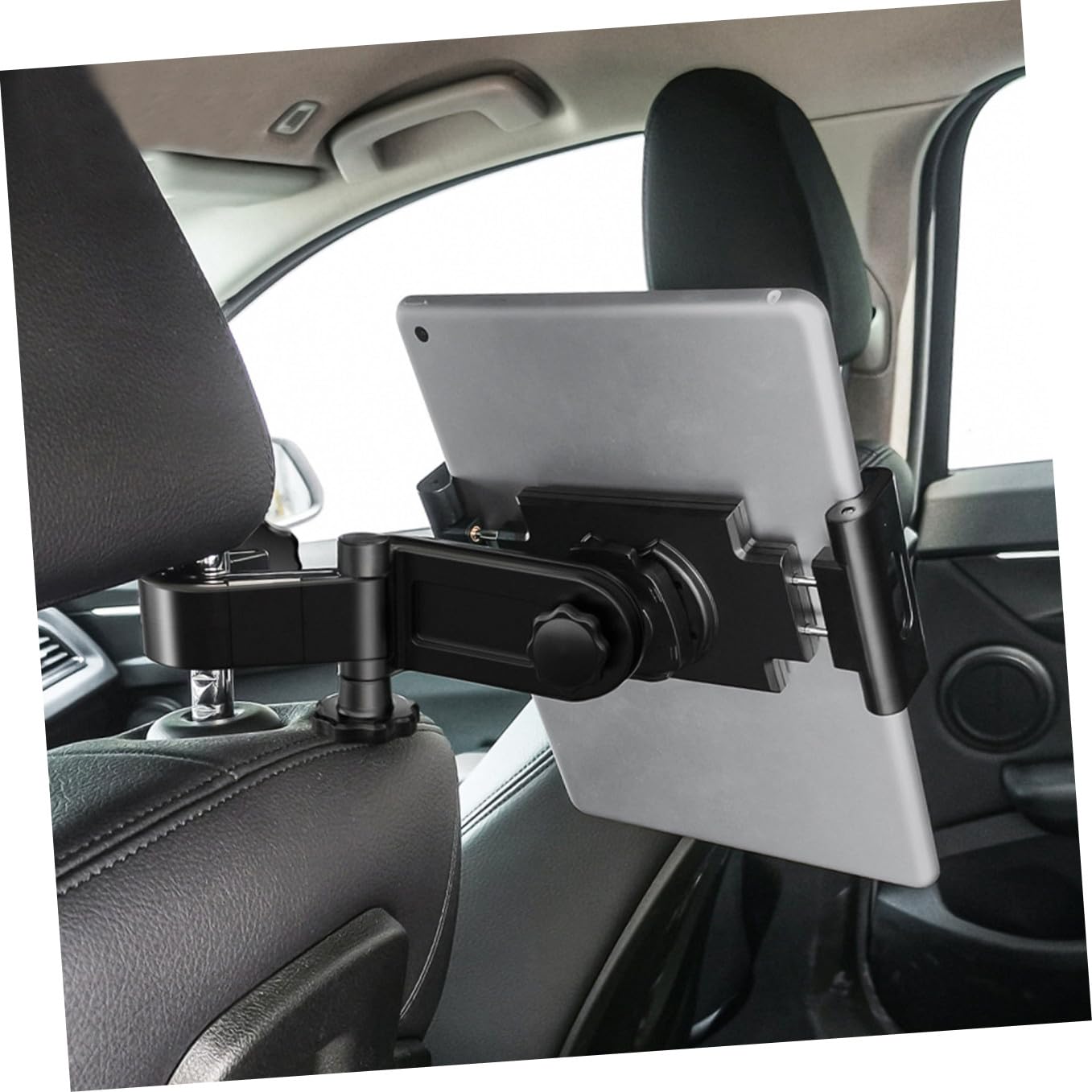 Support D'appui-tête pour Tablette de Voiture Noir Abs Silicone