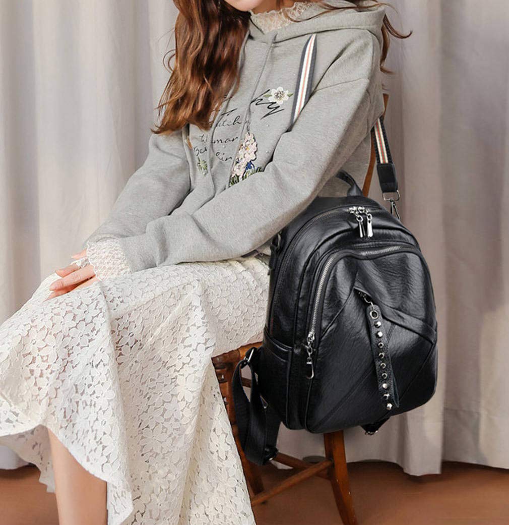 BUKESIYI Donna Borsa Zaino Elegante Zainetto Borse a Tracolla Zaini Antifurto Zainetti 2023 PU Pelle CCIT78196 Nero