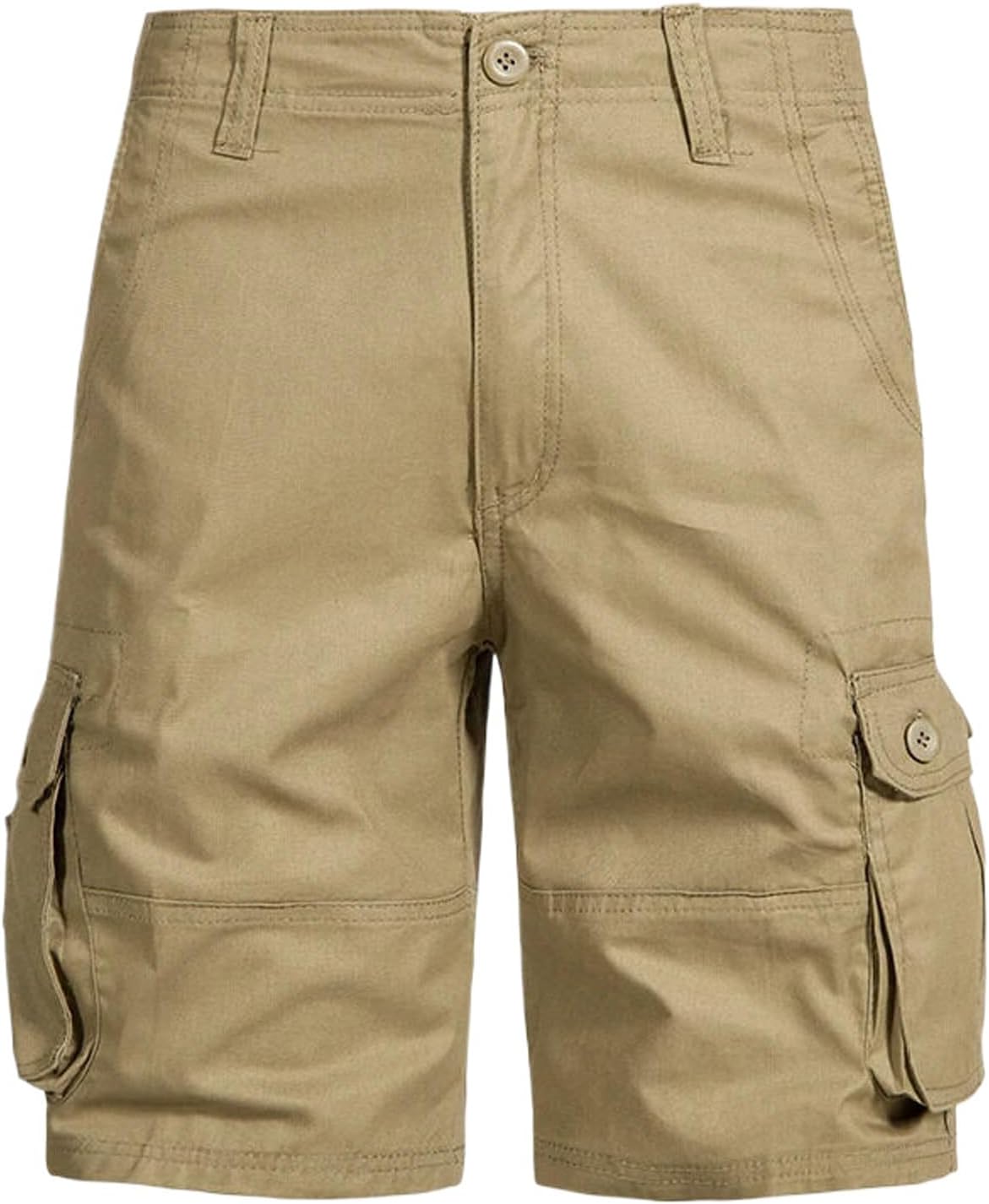 Men's Casual Cargo Shorts Summer Cotton Work Shorts Big Pocket Straight Leg