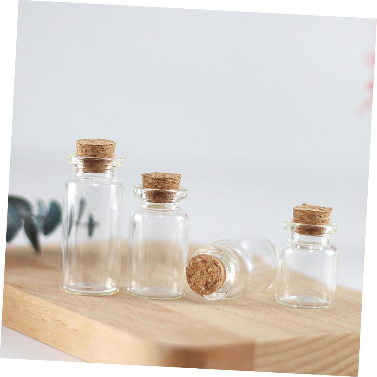 Toyvian 100 Stück Kleine Transparente Glasflaschen mit Holzkorken 3 Ml Aufbewahrungsflaschen für Selbstgemacht Schmuckfläschchen Geschenkbehälter Umweltfreundliches Material