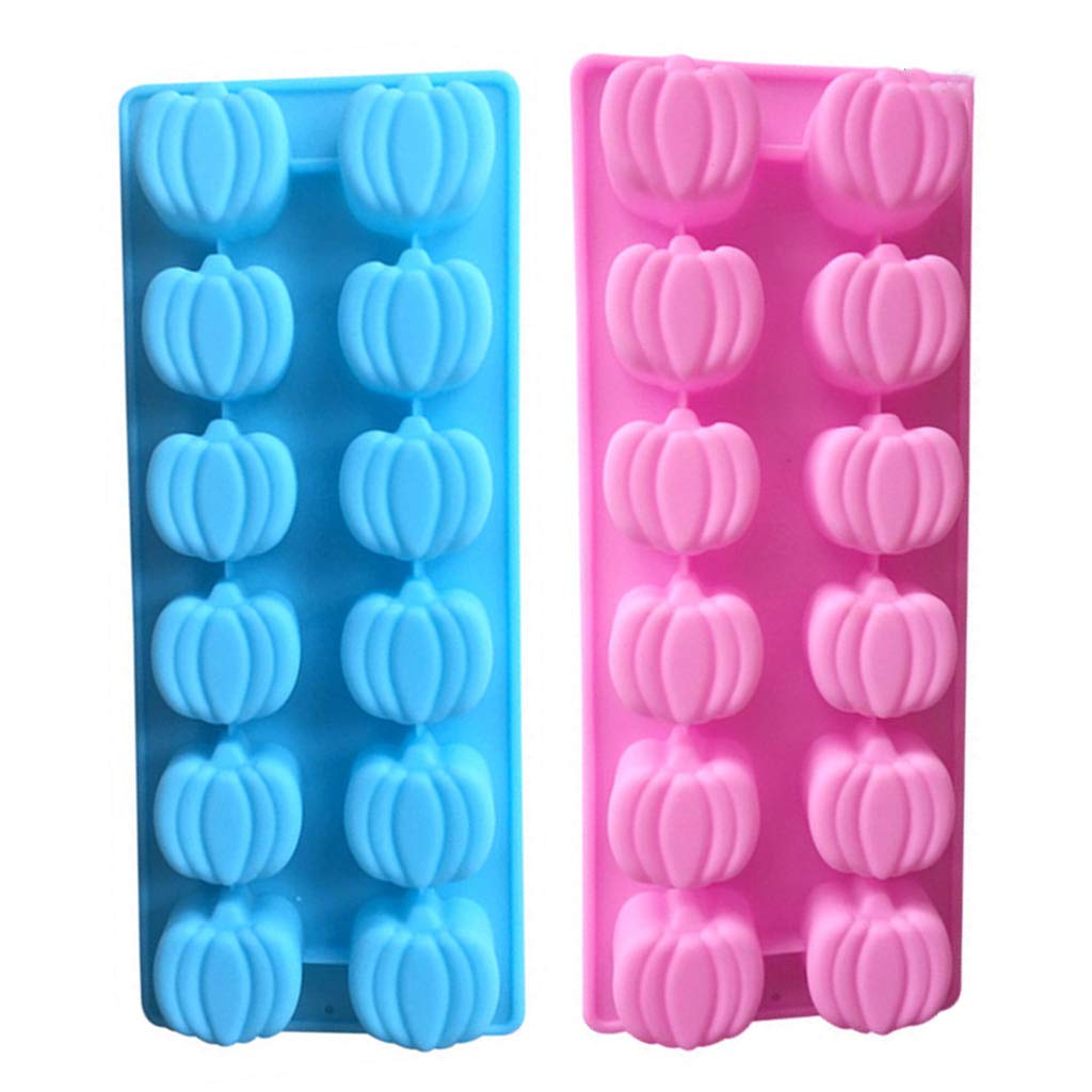 Koehope Halloween 3D Pumpkins Silicone Mould Tray Nonstick Moulds Chocolate Moulds Fondant Candy Mould for Sugarcraft Cake Decoration Cupcake Toppers Soaps Crafting - 1 Piece