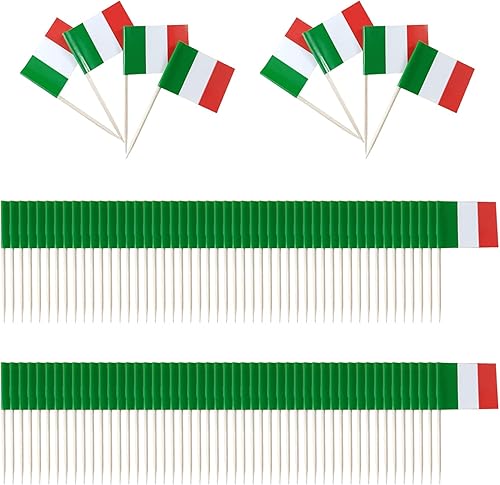ZGDEIWGF Drapeaux De Cure-Dents Italiens, Mini Drapeaux, Décoration De Fête Ital