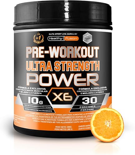 Pre-Workout bevanda energetica | con Creatina | Resistenza, energia e forza inarrestabile | Elimina la fatica e la stanchezza | Beta-Alanina, Taurina, Caffeina e Vitamine | 300g Arancia Generico - integratore