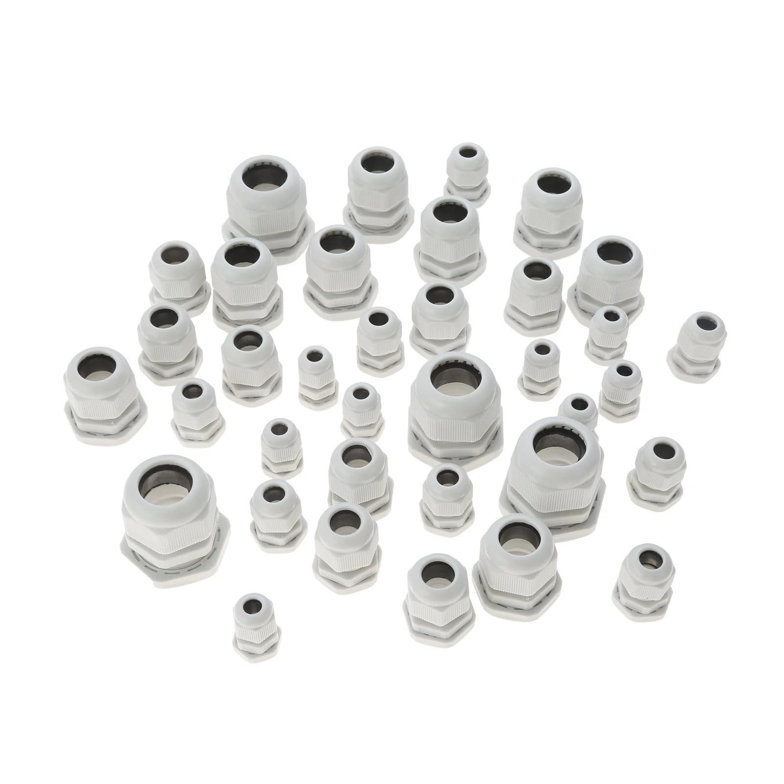 36 pz Kit Pressacavi Regolabile 3-21mm Dado di Bloccaggio Connettore Giunto IP68 Impermeabile M12 M16 M20 M25 M32 plastica nylon