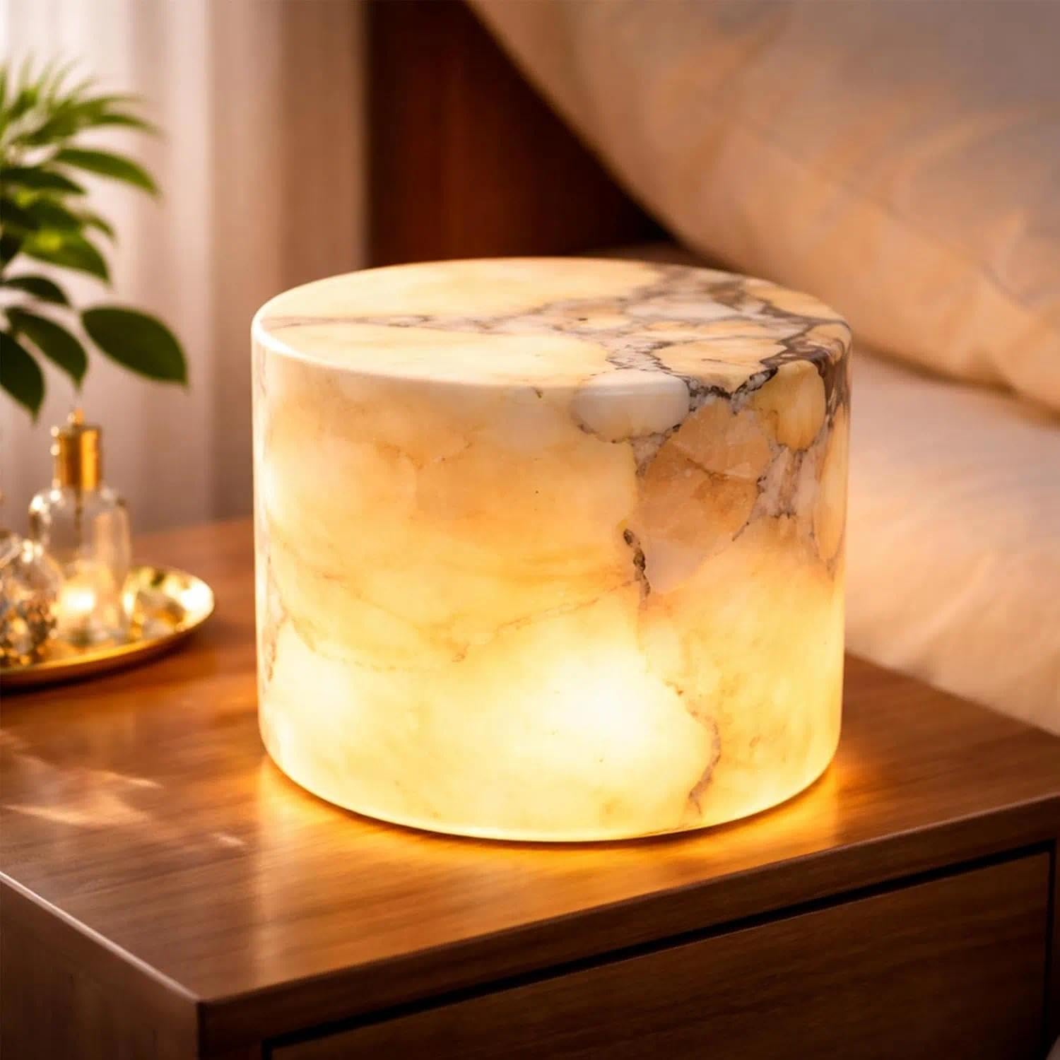 Marble Lamp Night Light Touch, Marble Touch Light Onyx Luxury Table Lamp, Type-C Rechargeable Dimmable LED for Bedroom Desk Decor