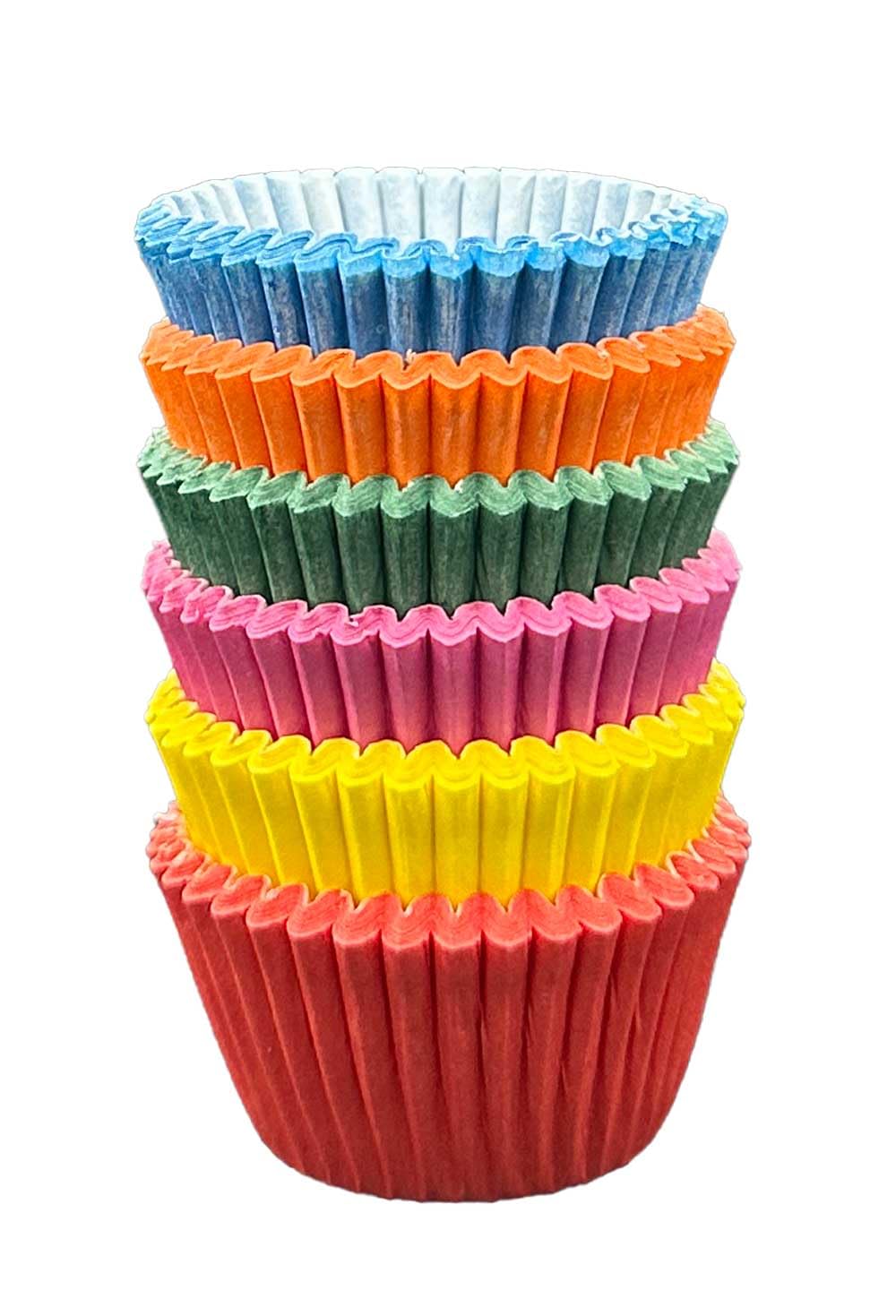 Scrumptious! 150PC Mini Muffin Cases - Rainbow Pride Mix - 45GSM 31mm x 23mm Greaseproof Paper Baking Cases - Great for Christmas Halloween Birthday and Anniversary Party Cakes Bakes and Sweets