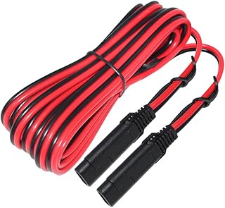 12FT SAE to SAE Extension Cable 16AWG- SAE Extension Cord, SAE 2Pin Bullet Quick Connect 16awg Heavy Duty Wire Harness with Waterproof Cap