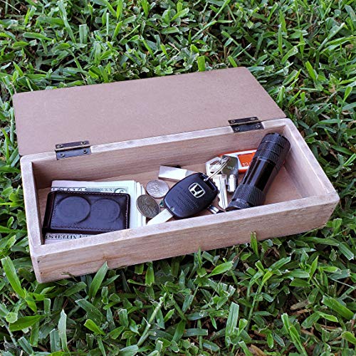 Tumbler Home Gone Fishing Wood Box - Rustic Wood Keepsake Box Holds Coins, Keys and Wallet - Father's Day Gift, Birthday or Christmas Gifts for Fisherman, Dad, Son, Grandpa - Image 4