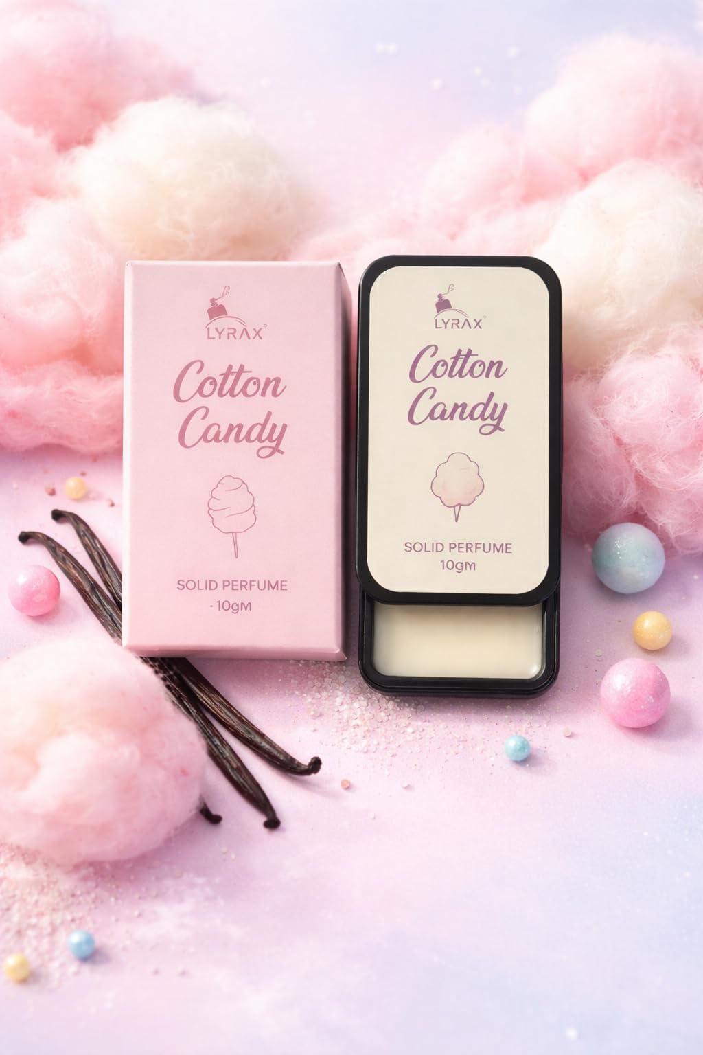 Lyrax Cotton Candy Solid Perfume for Women | Sweet Fruity Long Lasting Fragrance | Pocket-Friendly, Alcohol-Free & Travel Ready | Compact Solid Perfume for Girls (10g)-picture-32