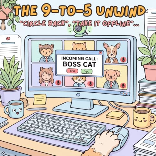 A Work From Home Adult Coloring Book: Cozy Desk Scenes, Cute Animals, and Snarky Corporate Humor for Stress Relief and Coworker Gag Gifts image 2