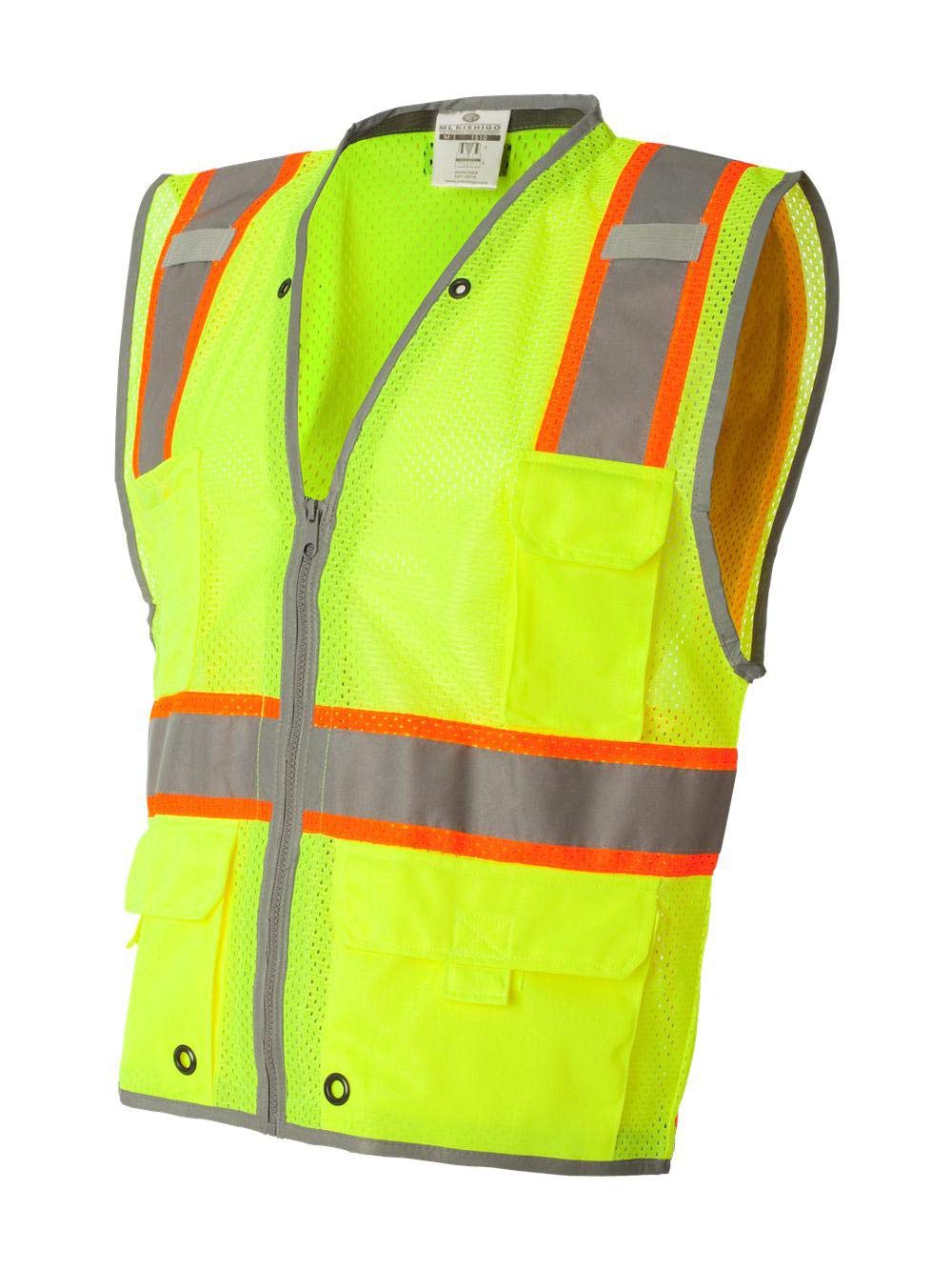 ML Kishigo Brilliant Series Heavy Duty Class 2 Vest, Lime, XXXXX-Large