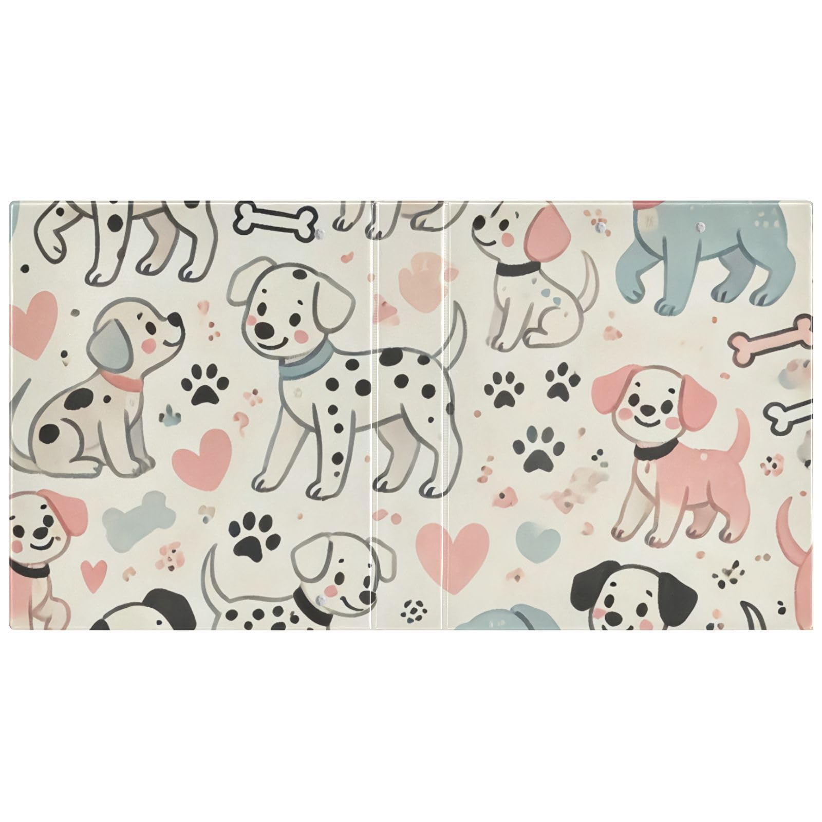 Cute Dog Cream 3 Ring Binder Flexible D Ring Binder with Pockets 3 Ring Binders for School, College, Office