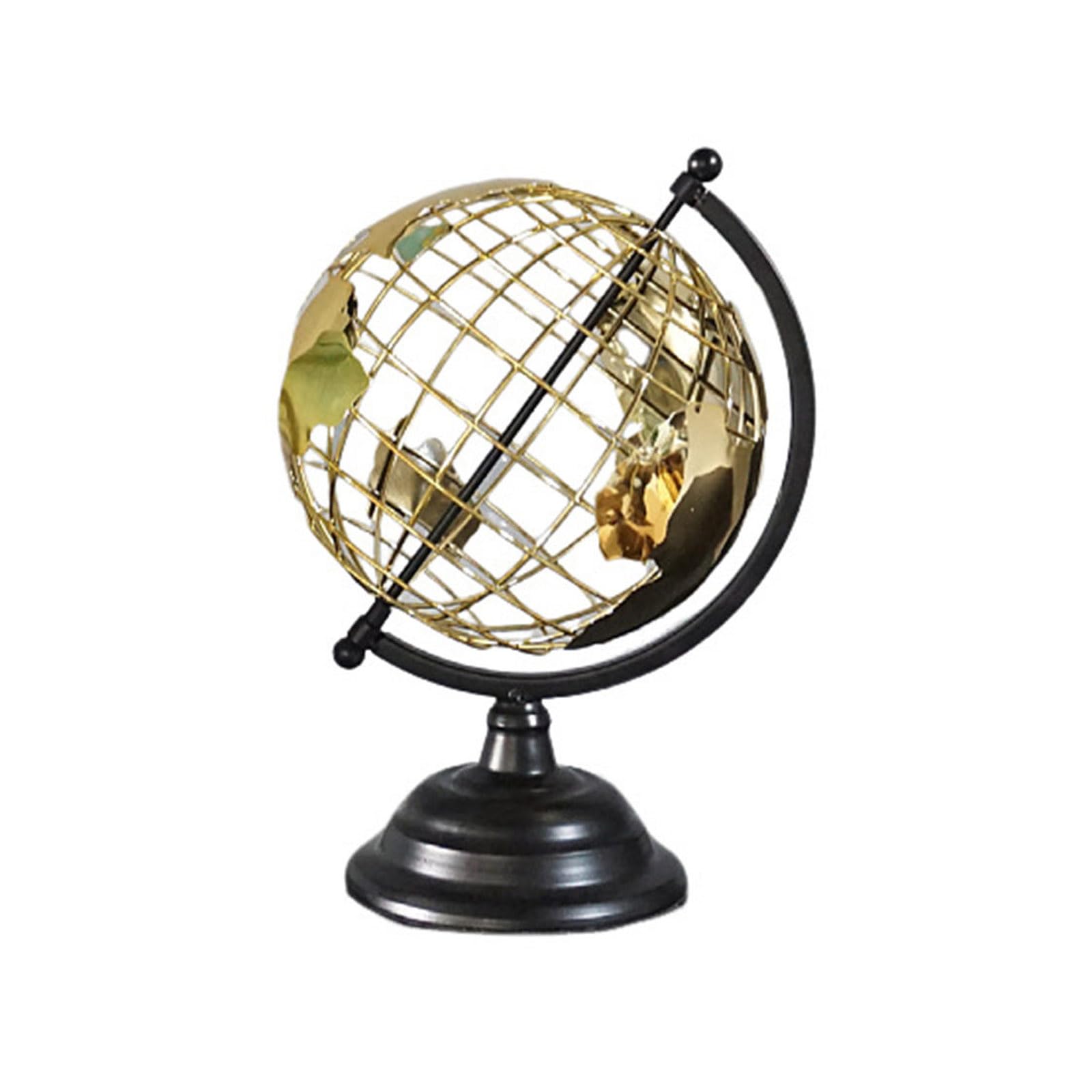 Ldabrye Multicolor Earth Sphere With Gold Trim And Exposeds Wire Detailing World Globes Metal Open Frameds World