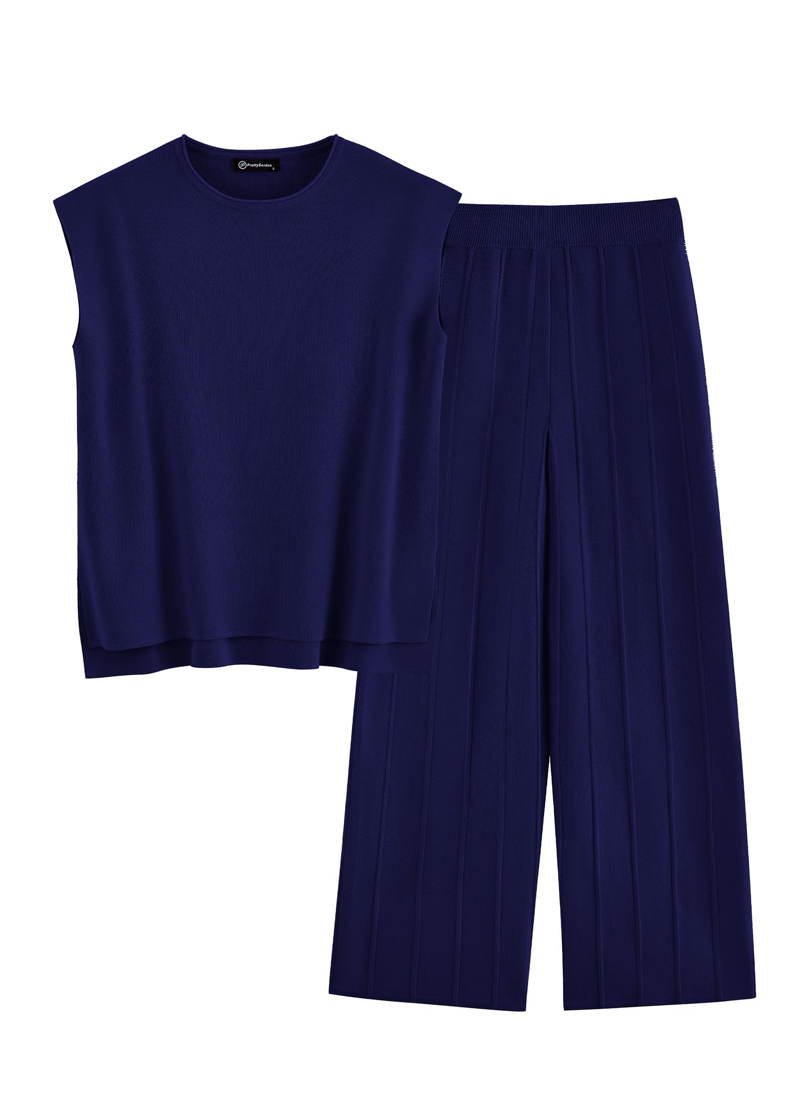 PRETTYGARDENWomens Pullover Tops And Wide Leg Pants Casual Sweater Set