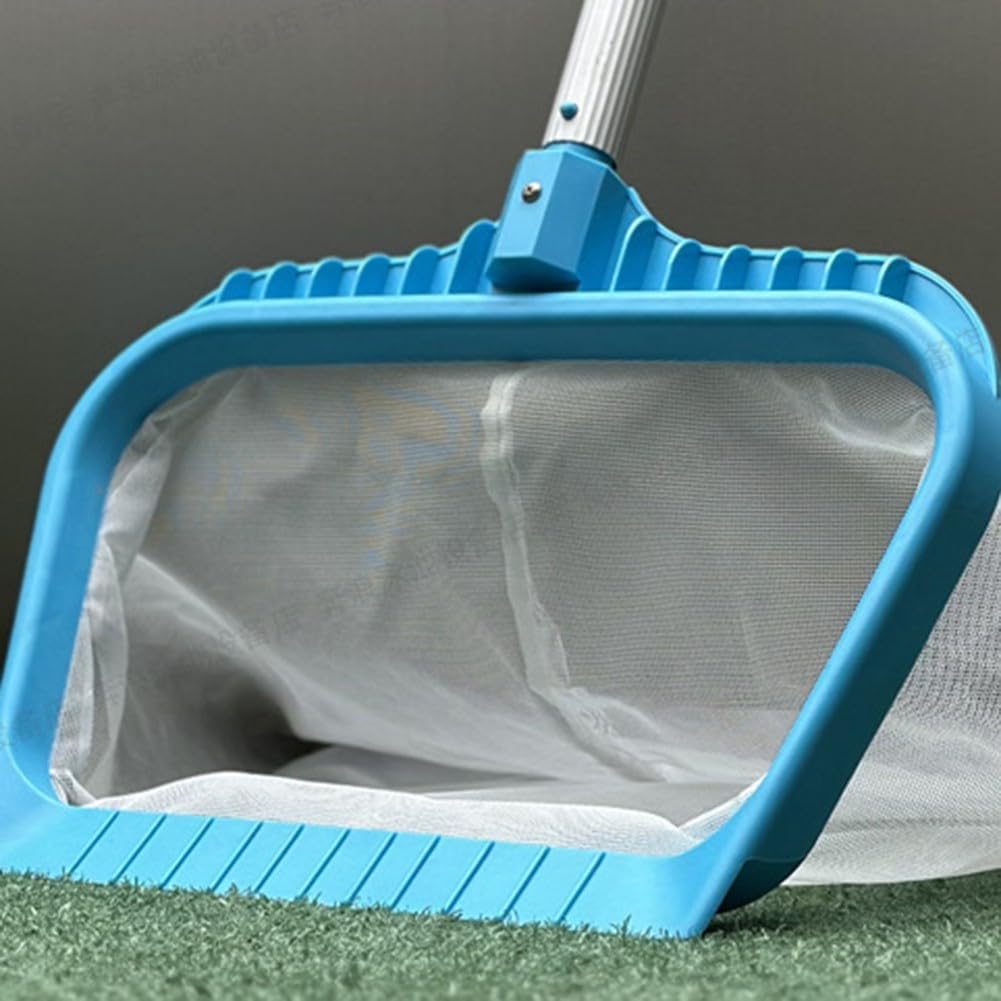 Guadino per piscina resistente – Asta telescopica con lunghezza regolabile e rete ultra fine (38 cm di profondità) per una pulizia efficiente di piscine, spa e laghetti, leggero e resistente