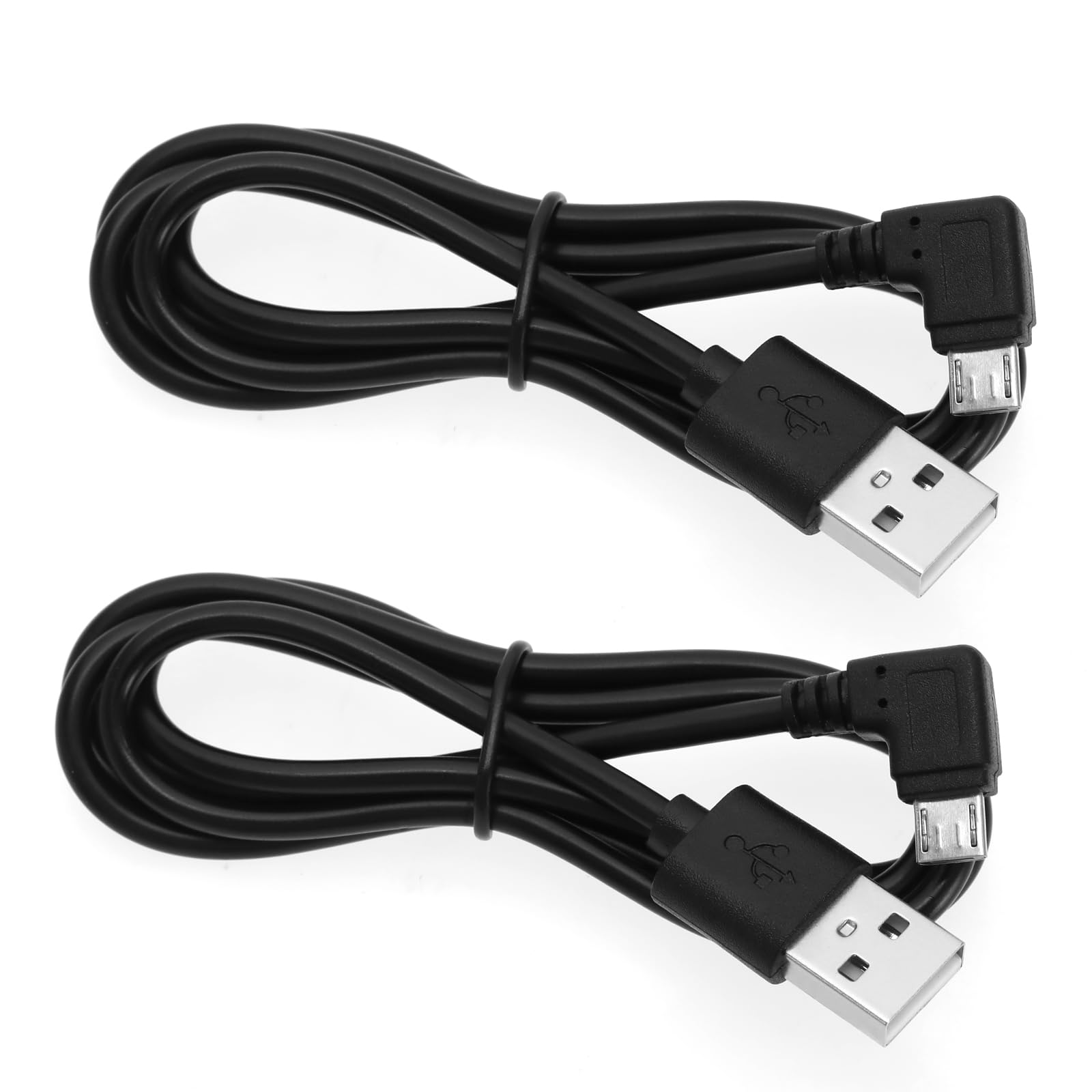 Micro Traders2pcs PVC Navigator Data Charging Cable for Charging and Data Transmission Compatible with Tom-Tom GO 40/50/500/5000/510/5100/60/600 2.4A, Black
