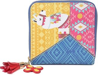 Chumbak Women’s Wallet – Paisley Llama Collection, Vegan Leather Square Mini Wallet with Zipper Closure, Card Holder, Curr... Price In India