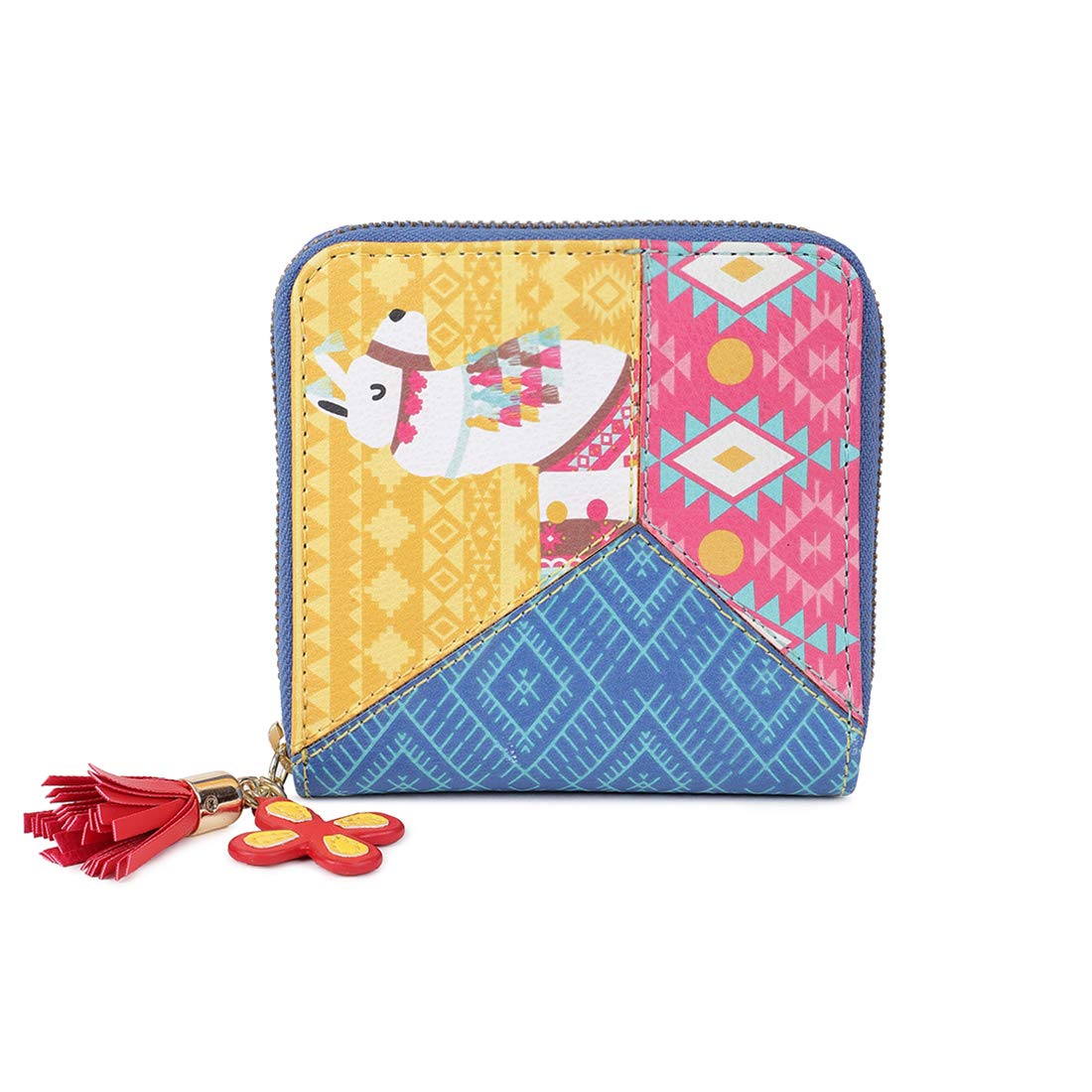 Chumbak Women’s Wallet – Paisley Llama Collection, Vegan Leather Square Mini Wallet with Zipper Closure, Card Holder, Curr... - Review, Price and Buying Guide