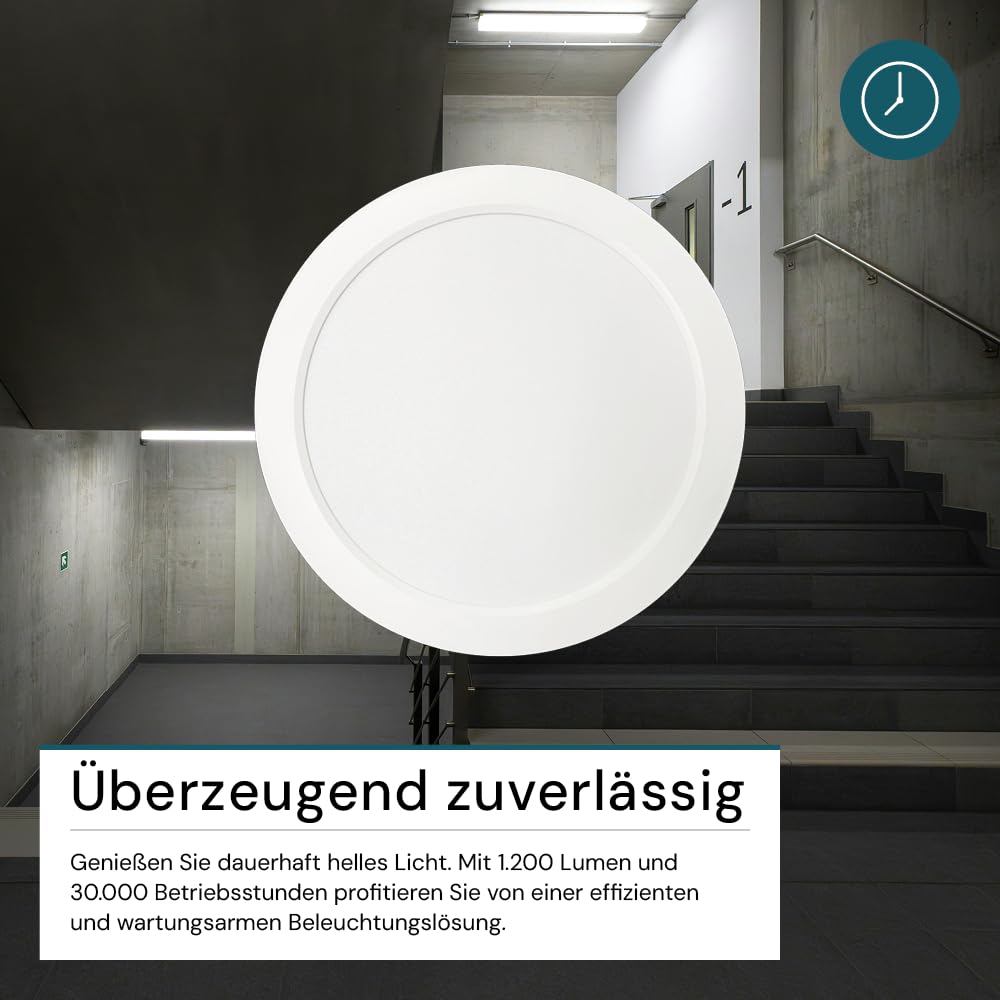 LUXULA LED Aufbauspot flach Weiß 6 Stück, 12W 1200lm Ø175x34mm, IP44 LED Aufputz, Spot CCT 3000K 4000K 6000K einstellbar, Deckenlampe Aufputz Aufbauleuchte, Spot für Bad, Küche, Flur & Wohnzimmer