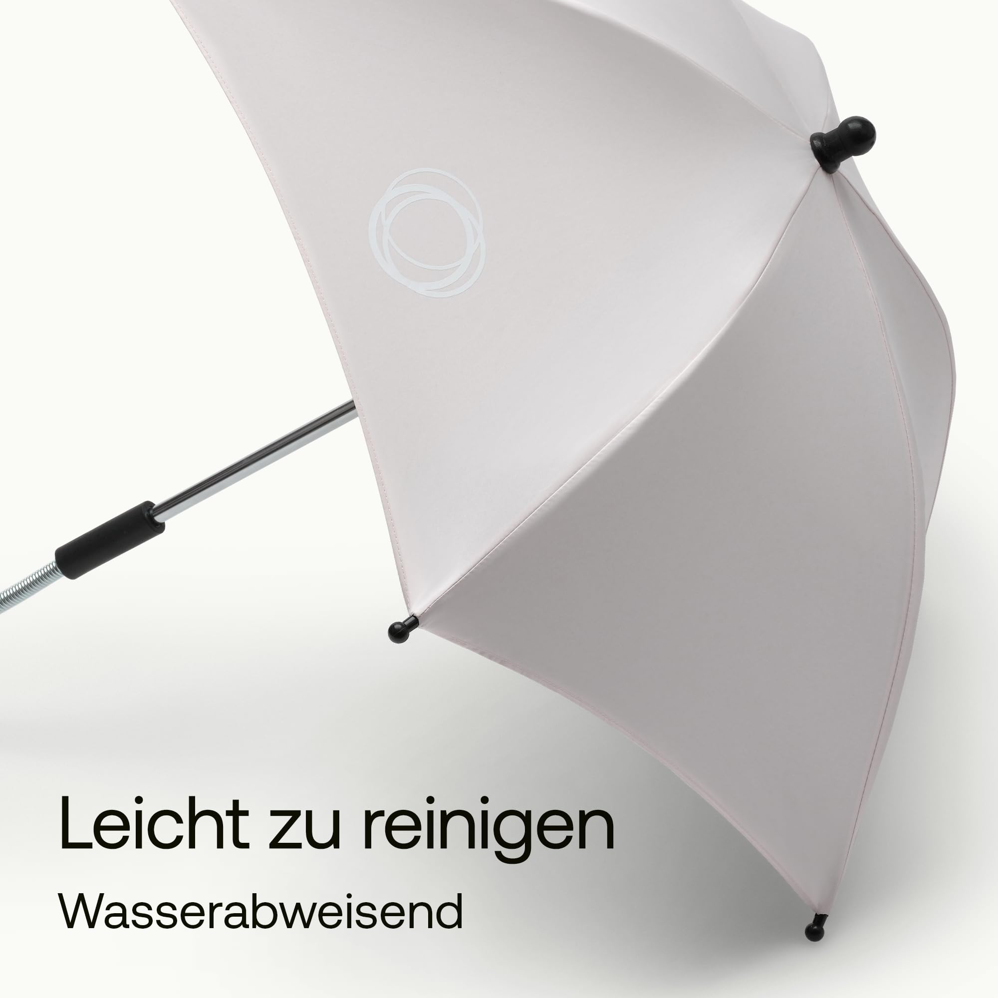 Bugaboo Sonnenschirm+, kompatibel mit allen Bugaboo Kinderwagen, mit UPF 50+ Schutz gegen UV-Strahlen, große Schattenfläche, Verbindung mit einem Klick & leicht verstellbarer Mechanismus, Fresh White | mit UPF 50+ UV Schutz, große Schattenfläche, Verbindu
