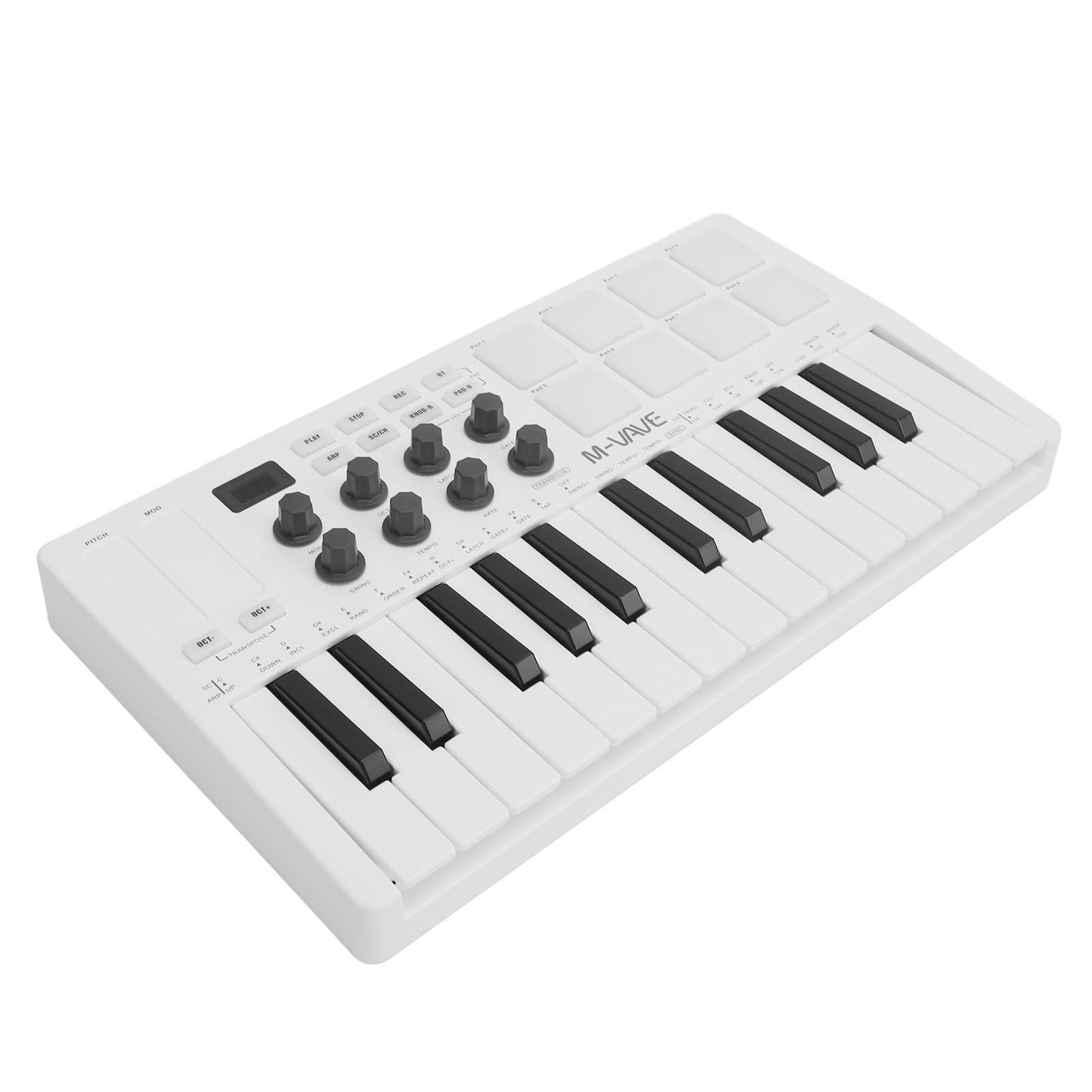 Drfeify Controller Tastiera MIDI Controller Tastiera MIDI USB Dinamica a 25 Tasti con 8 Pad RGB 8 Manopole Bluetooth Alimentato a Batteria per Produttori di Beat Produzione di Viaggi in Studio