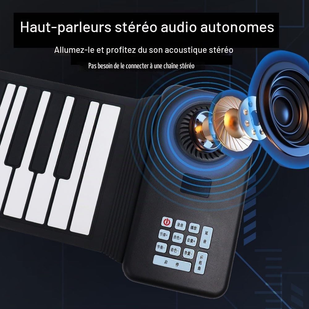 Piano Électronique Portable à 88 Touches, Imperméable à l'Eau, Batterie de Longue Durée, Convient aux Enfants, Adultes et Débutants