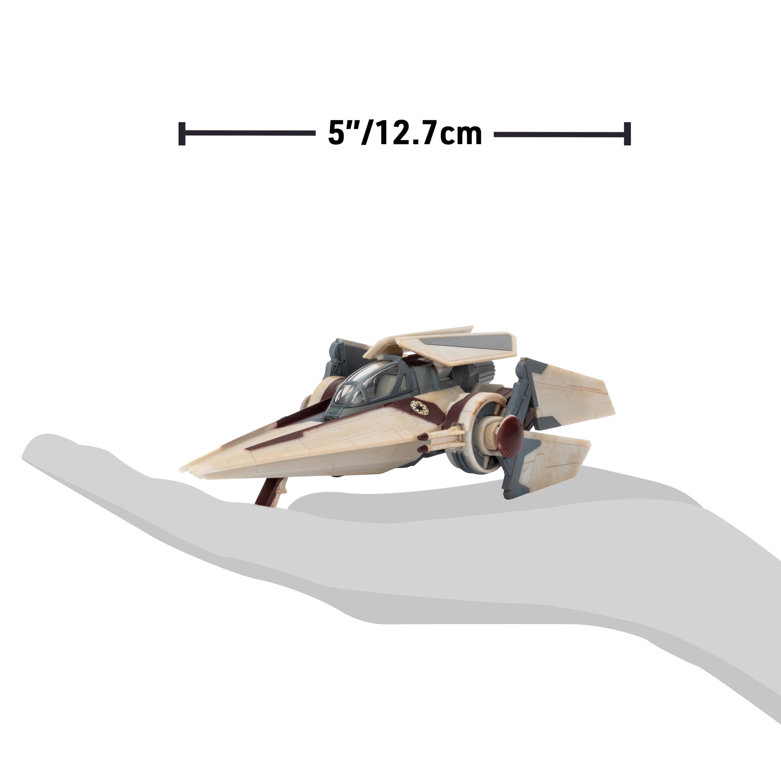 Jazwares Star Wars Micro Galaxy Squadron V-Wing Starfighter (Armada Edition) - Veicolo da 7,6 cm con ali del radiatore più due accessori per micro figure da 2,5 cm