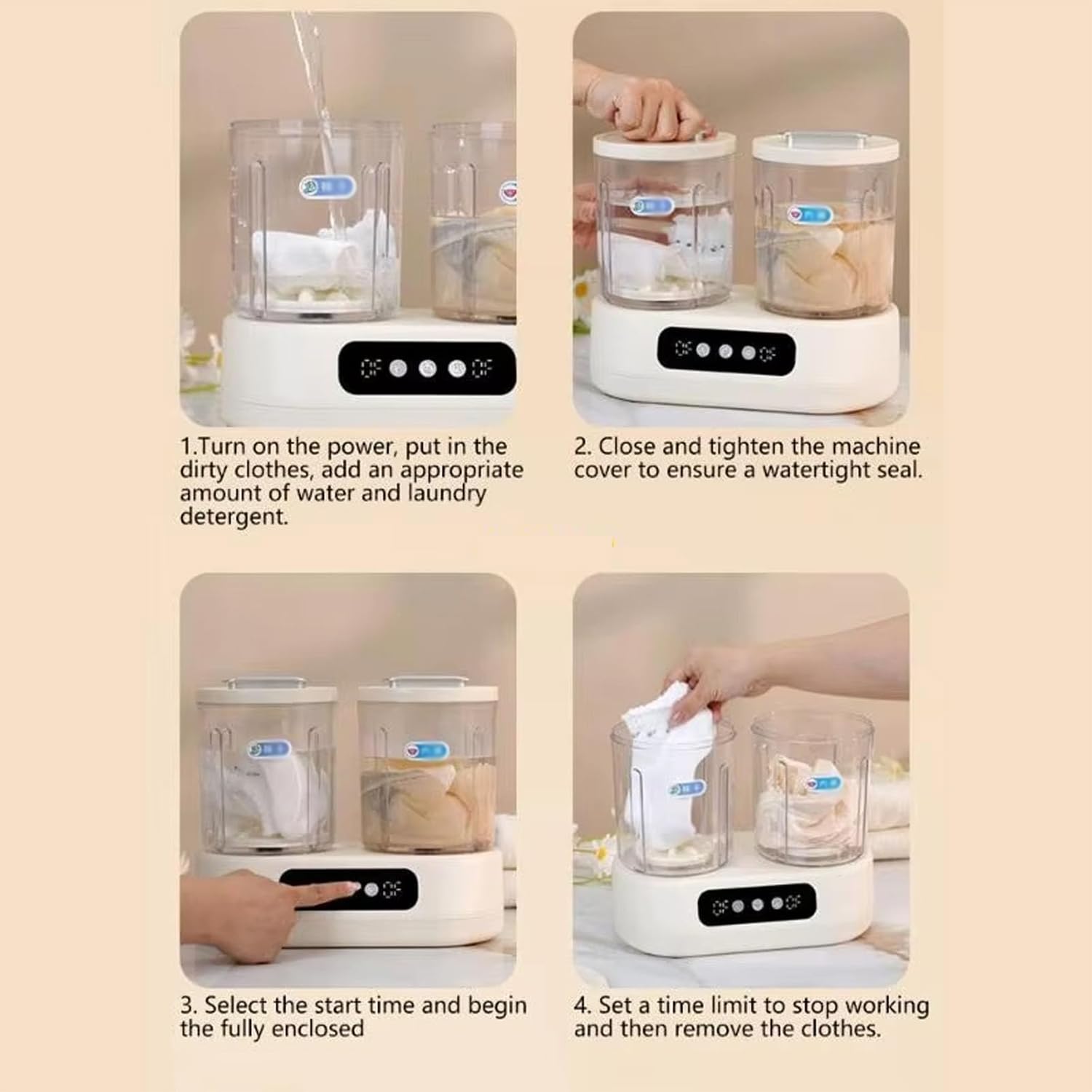 Mini Lavatrice Washing Machine A Doppia Vasca Lavatrice Piccola Lavatrice Specifica per Biancheria Intima Lavatrice Compatta Senza Fili Portatile