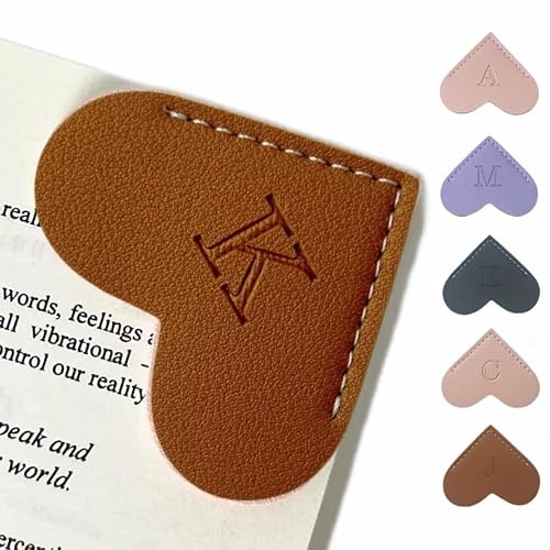 Customize Your Unique Brown Heart Leather Bookmarks, Gifts for Women & Men