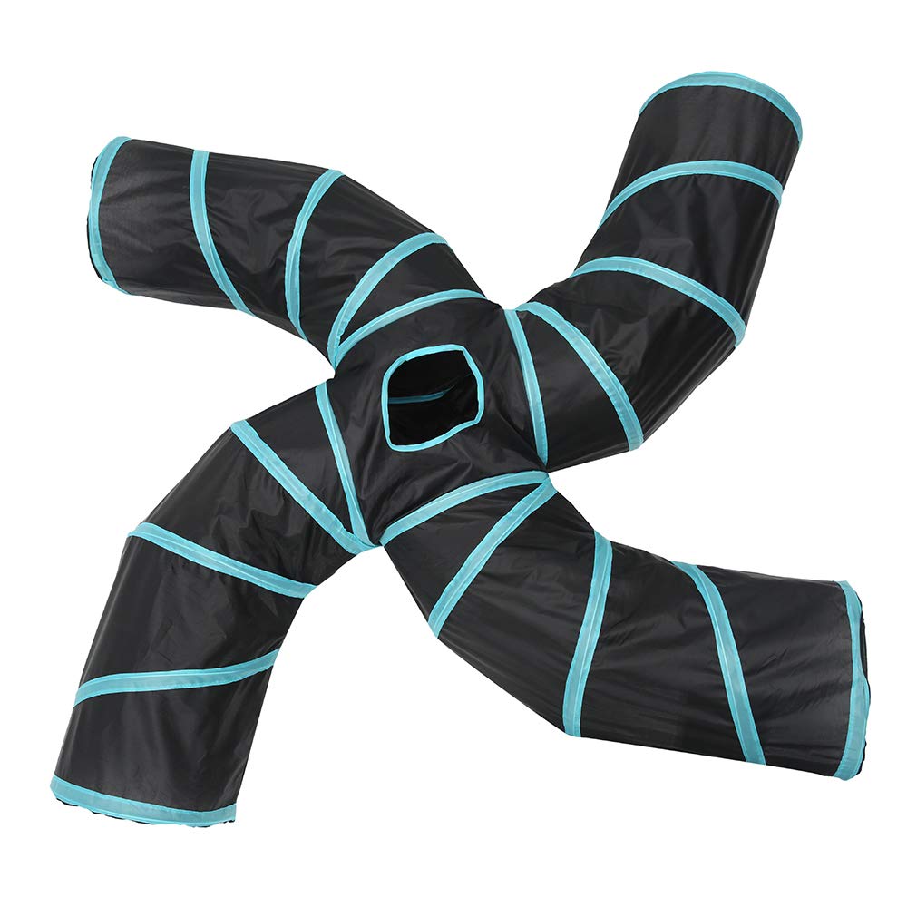 GSDJU kitten,castle,pup tent,interactive,ferret,guinea pig,cafe toy,hamster,Folding Cat Tunnel 5 Holes Pet Tube Folding Game Toy S Type Indoor Outdoor Puppy Kitten Training Toystube