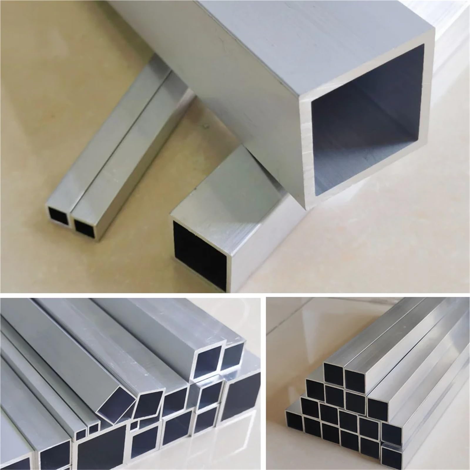 Edelstahl Vierkantrohr Aluminiumlegierung-Vierkantrohr, Höhe 5–25 mm, Länge 300–500, quadratisches Profil, DIY-Dekoration, Aluminium-Hohlrohr(300mm,40 x 20 x 2mm)
