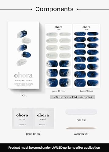 Miniatura 6 de ohora Tiras de uñas de gel semicuradas (N Frost Marble)  Funciona con cualquier lámpara, calidad de salón, larga duración, fácil de aplicar y