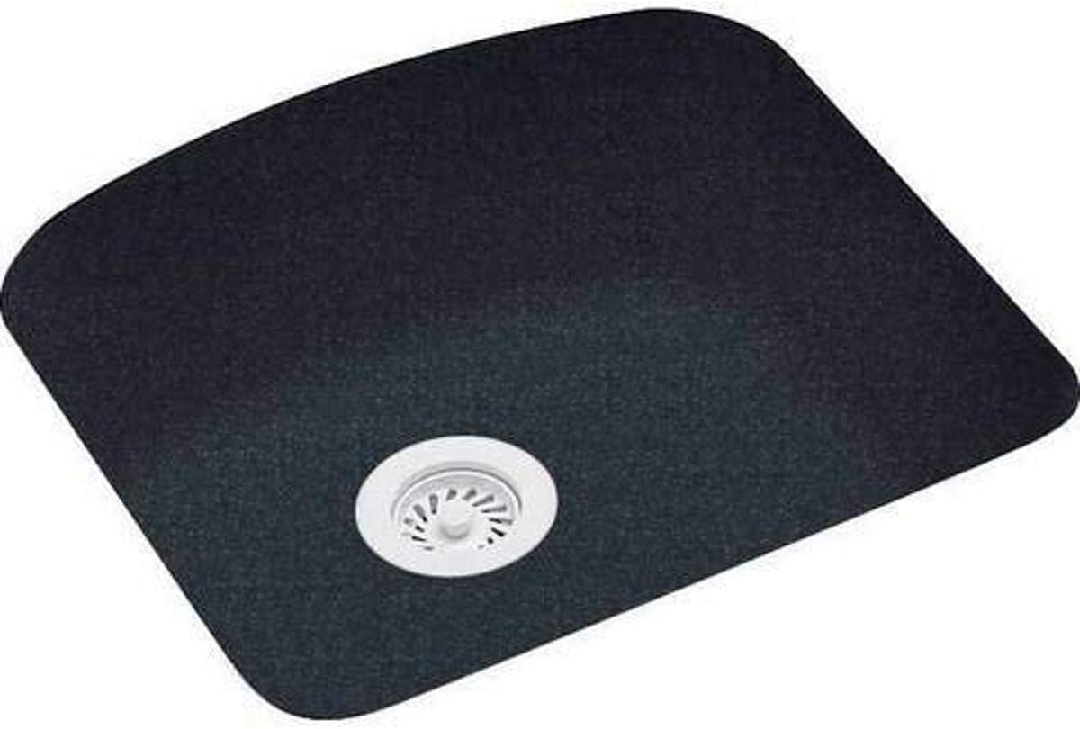 Swanstone US02021SB.015 Solid Surface Undermount Single-Bowl Kitchen Sink, 21-in L X 20.25-in W X 9-in H, Black Galaxy