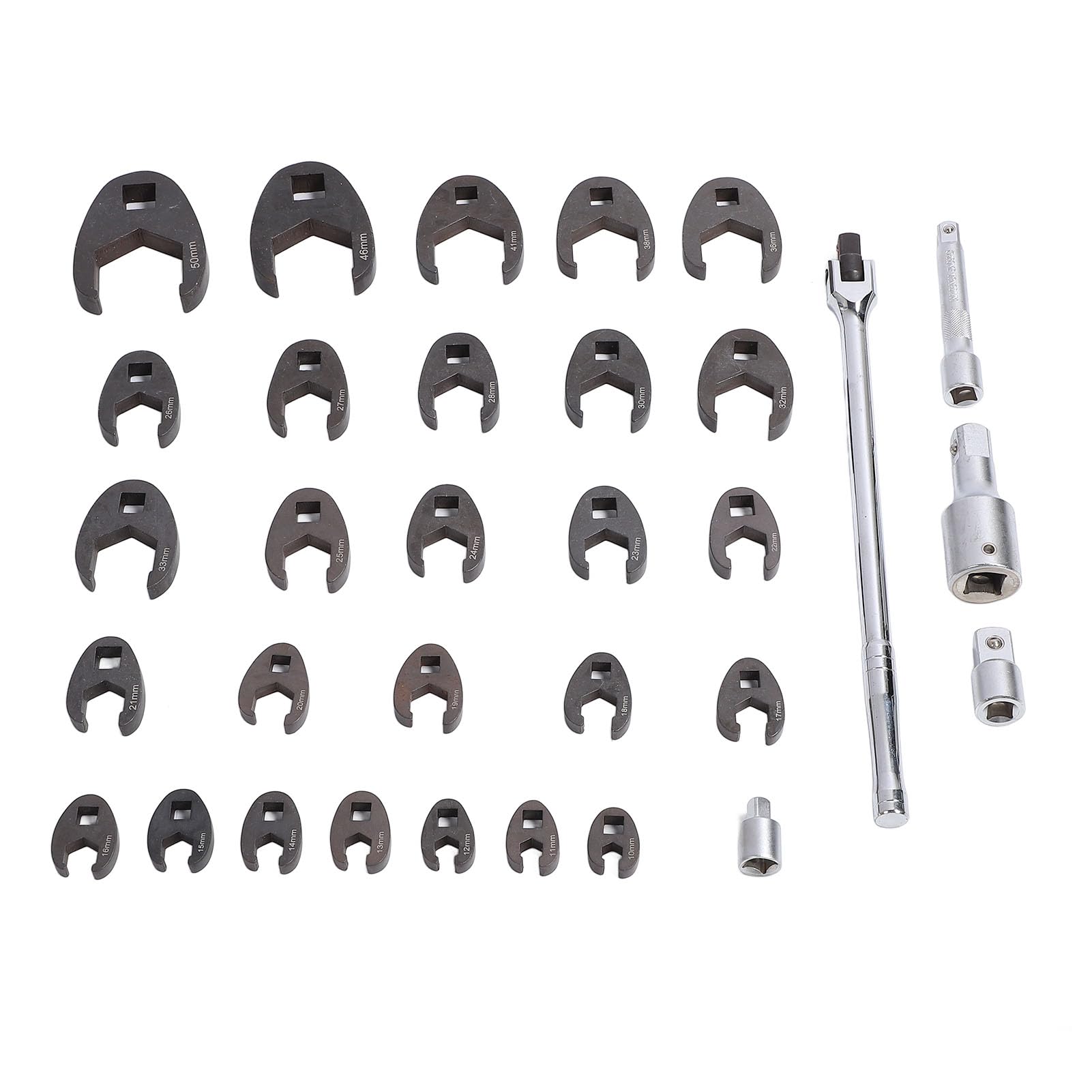 Set di 32 chiavi metriche a distanza stretta, chiavi aperte offset da 3/8 1/2 3/4 pollici, kit di strumenti di riparazione auto professionale con barra di estensione per auto, camion, moto M