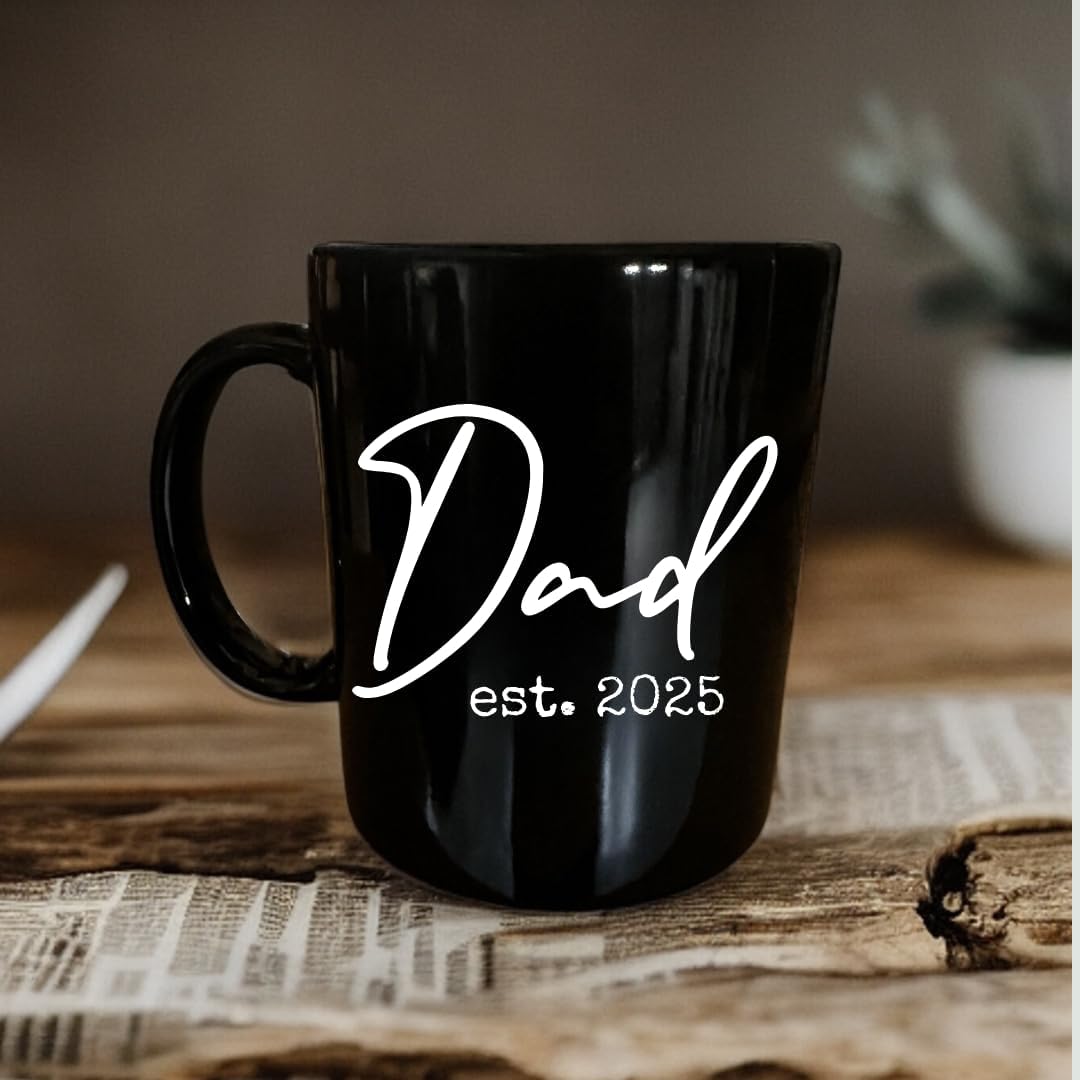 Pregnancy Gift Est 2025 - New Mommy and Daddy Est 2025 11 oz Mug Heart Set with "And So The Adventure Begin" Romper (0-3 Months) Top Mom and Dad Gift Set for New and Expecting Parents to Be - Image 4