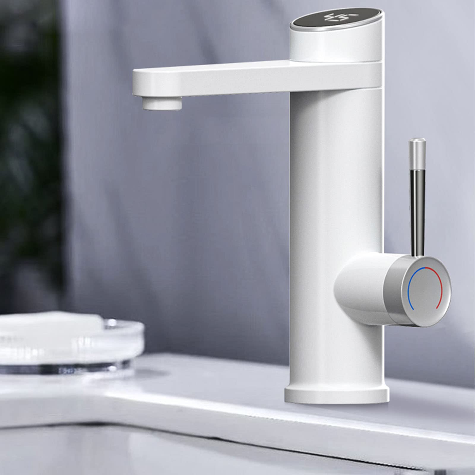 Rubinetto per lavandino del Bagno, Rubinetto per Acqua Calda istantanea, Rubinetto Elettrico, Rubinetti per Bagno per scaldabagno Senza Serbatoio, Rubinetto per Riscaldamento rapido con Display