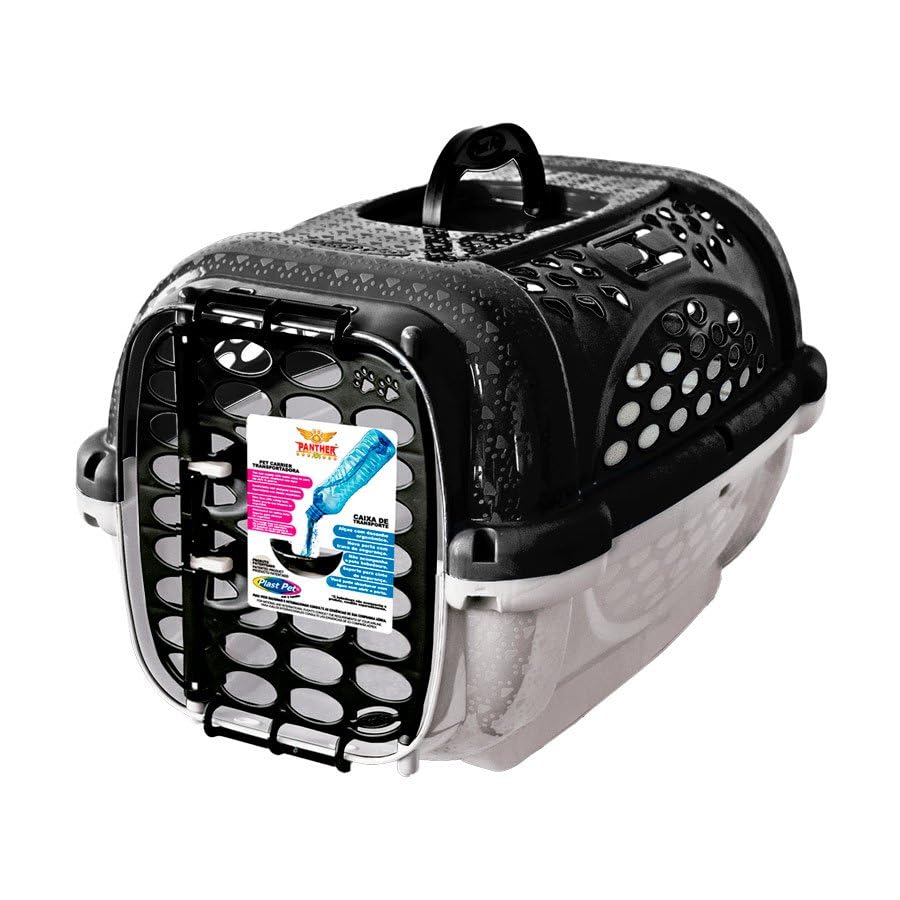 Caixa de Transporte Panther Pop Plast Pet Preta para Cães e Gatos - Tam 2