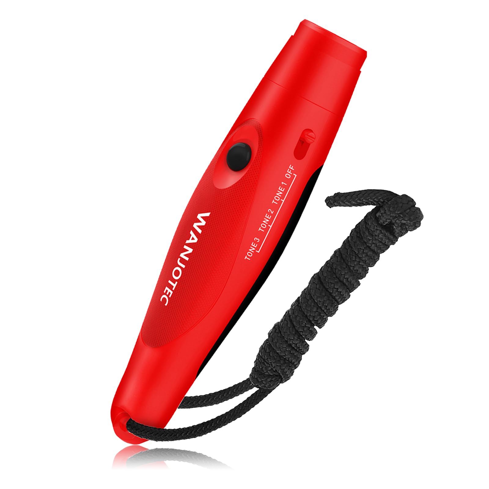 電子ホイッスル 電池式 3種類ホイッスル 4段階音量調節 大音量 125dB 電子笛 登山 スポーツ 審判 ペット訓練 キャンプ 防災 災害対策 緊急用 (レッド)