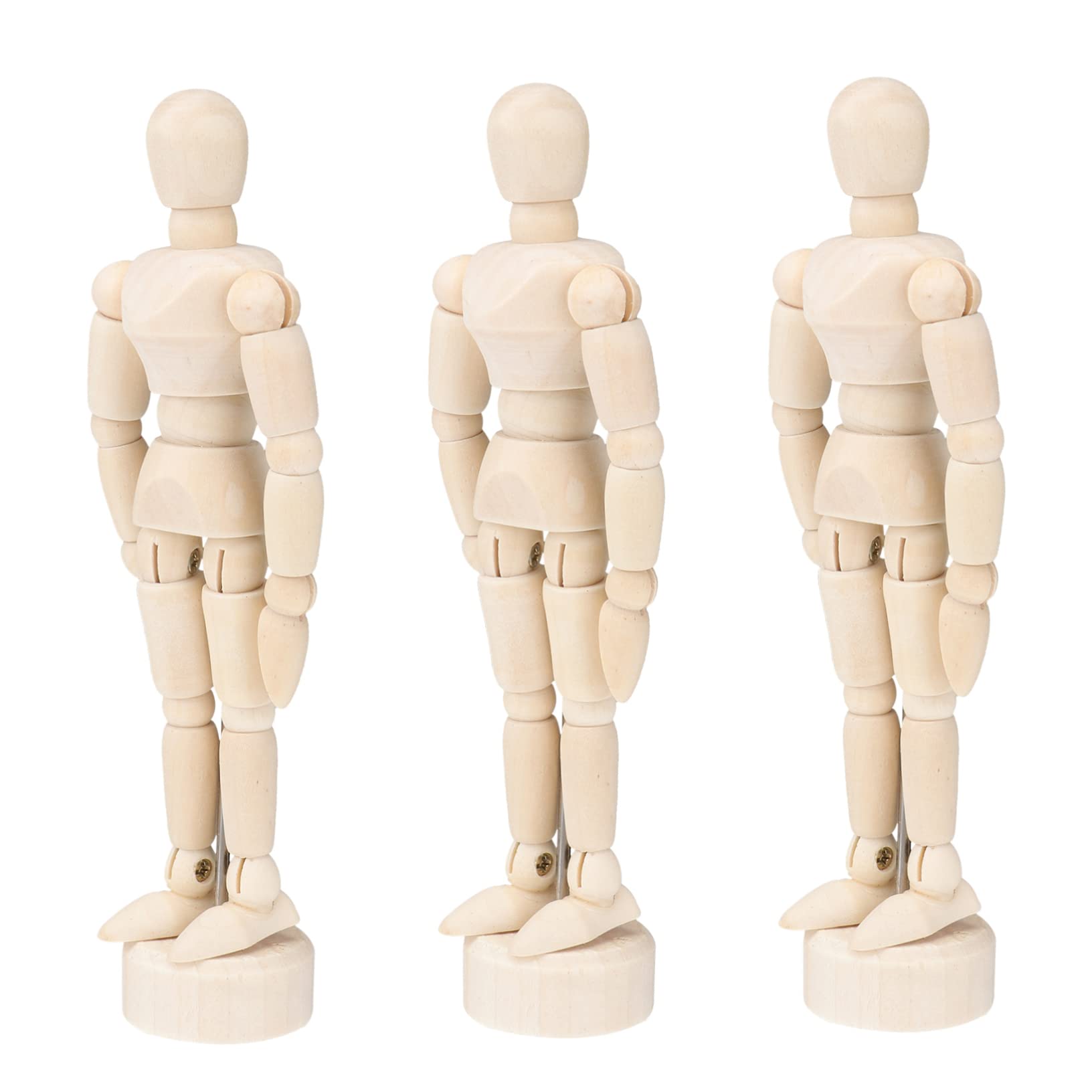 BELLIFFY 4.5inch Wooden Mannequin 3pcs Art Mannequin Stand Hand Model for Drawing Sketching