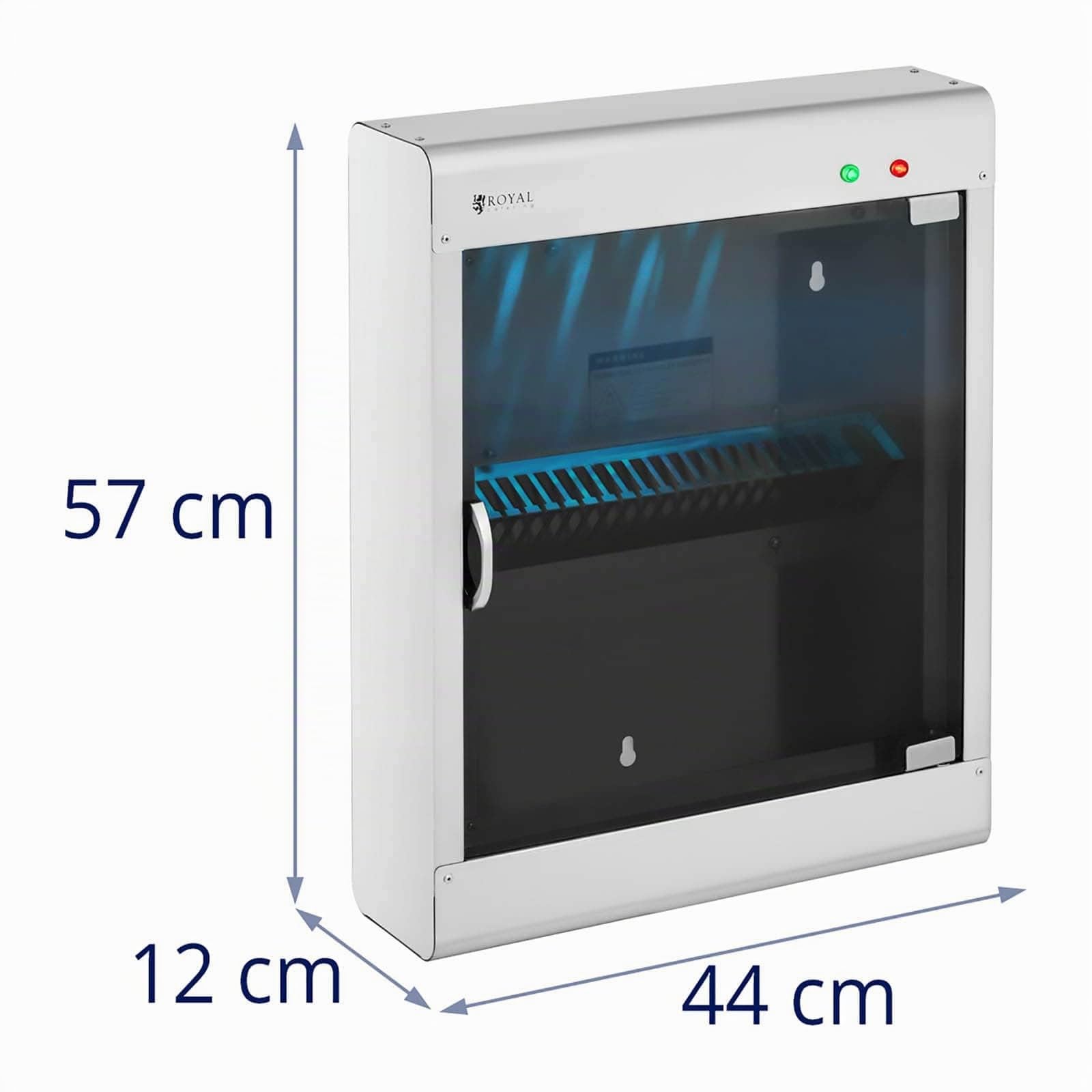 Royal Catering Esterilizador UV Para Cuchillos RC-KSSS501 (Para 20 cuchillos, Carcasa de acero inoxidable y puerta de vidrio acrílico, Temporizador 60 min)