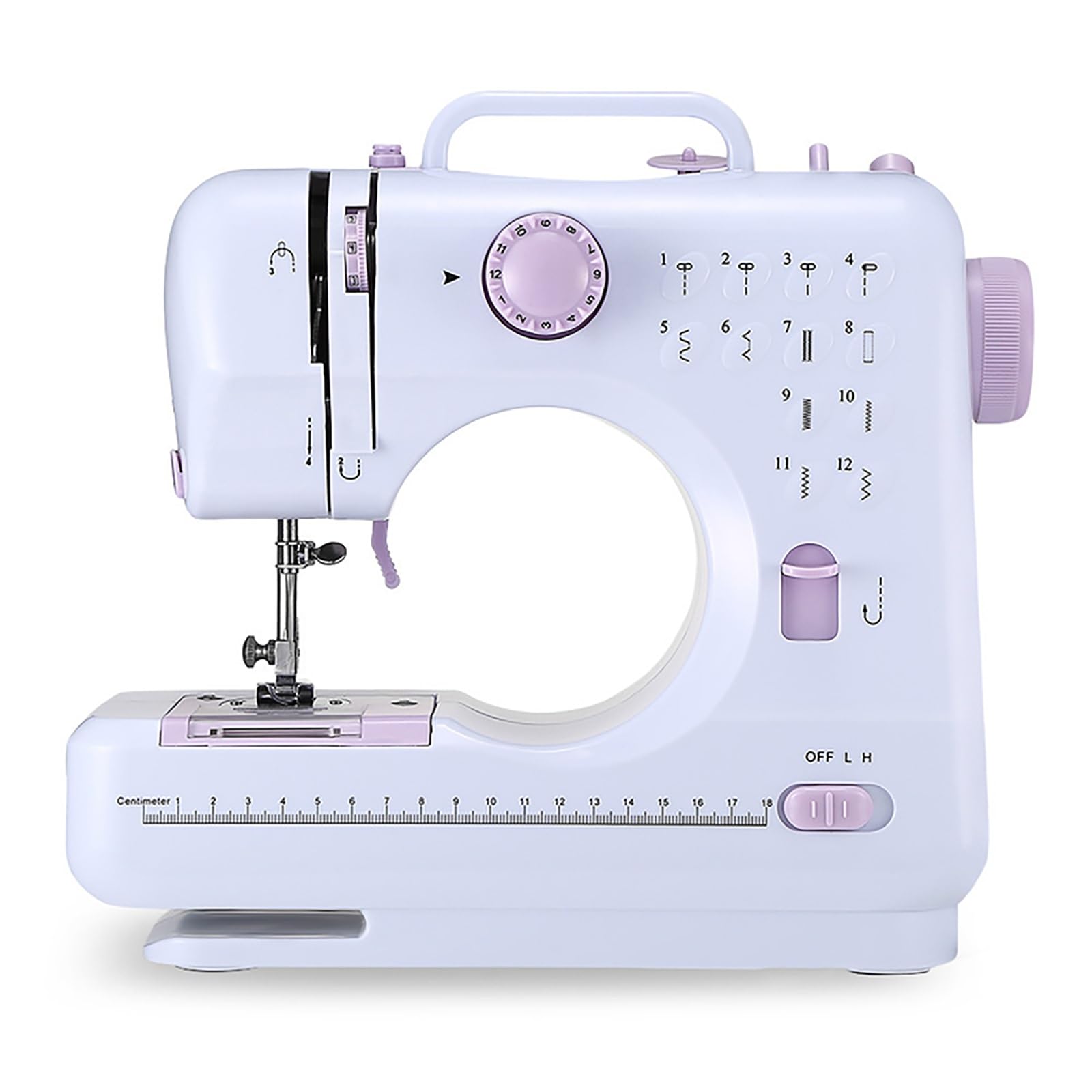 Macchina da cucire multifunzione a 12 punti, macchina da cucire portatile for principianti, doppia velocità - cuce avanti e indietro, set di strumenti for cucire for bambini, principianti for la famig